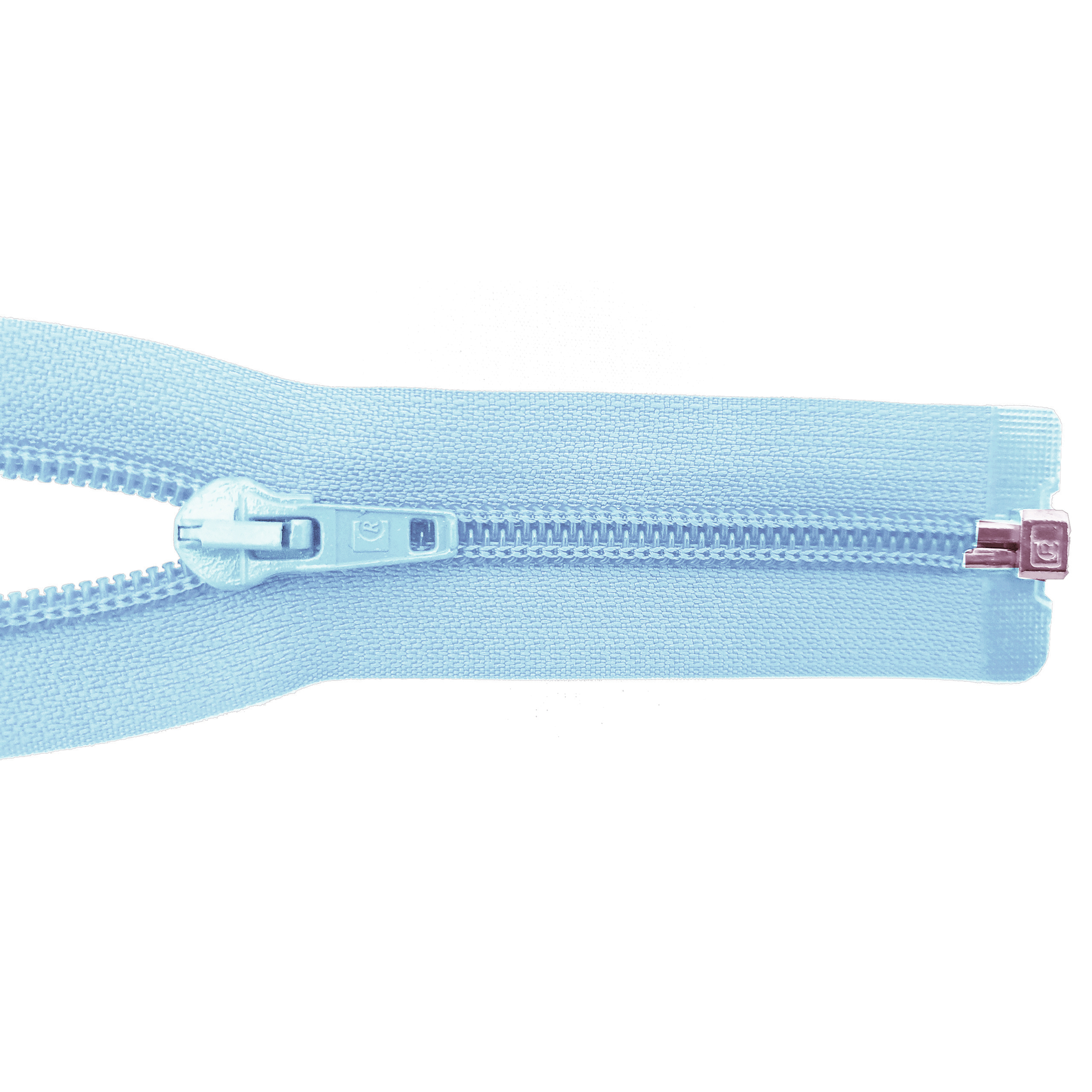 Reißverschluss, teilbar, Spirale breit, gardeniablau (blassblau), hochwertiger Marken-Reißverschluss von Rubi/Barcelona