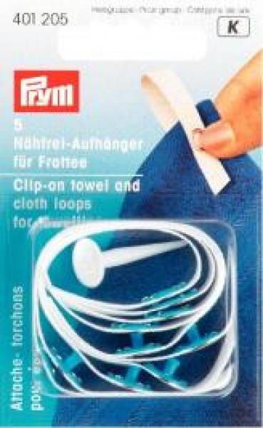 Clip-On Towel and Cloth Loops for towelling white, 5 St