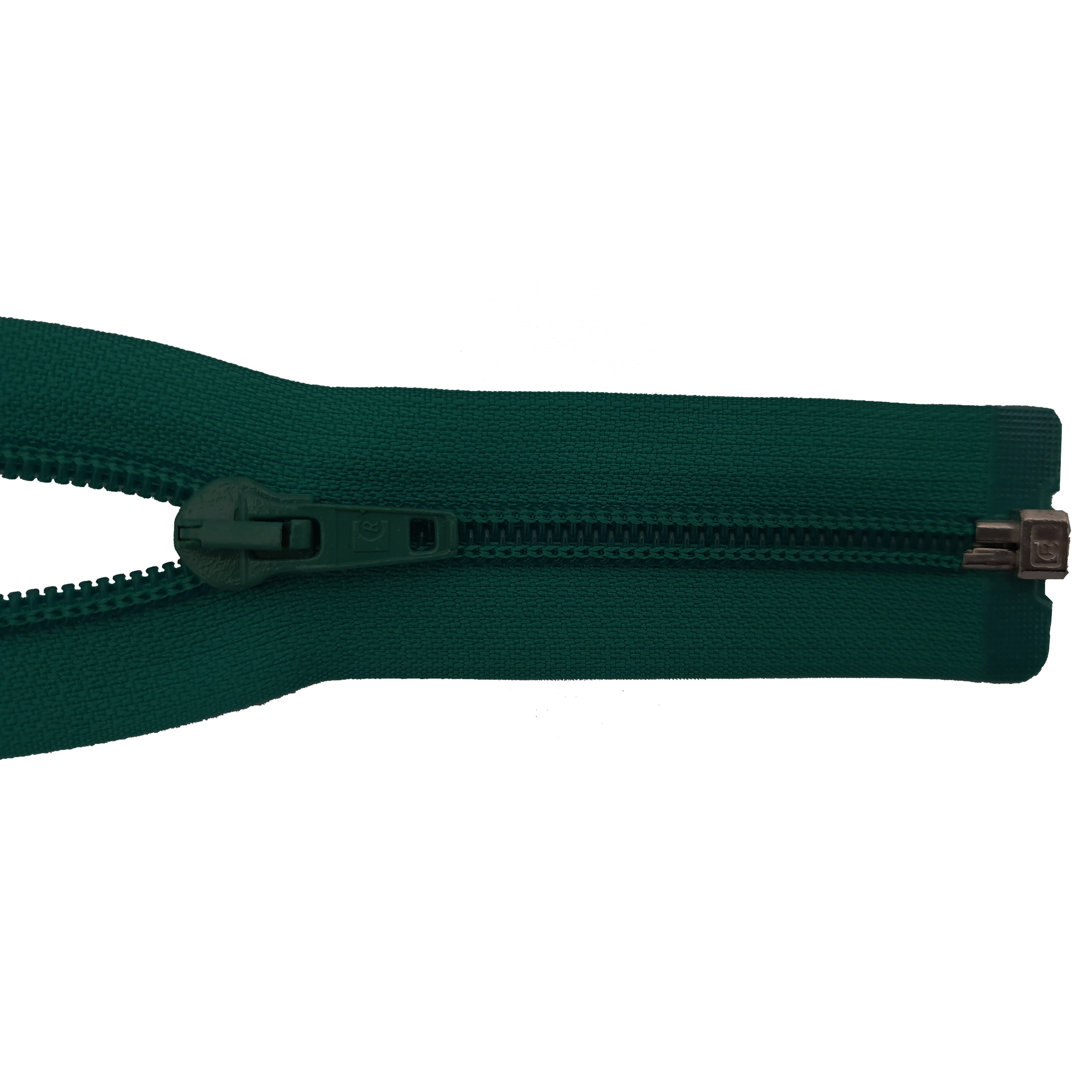 Reißverschluss 100cm, teilbar, Spirale breit, dunkelgrün, hochwertiger Marken-Reißverschluss von Rubi/Barcelona