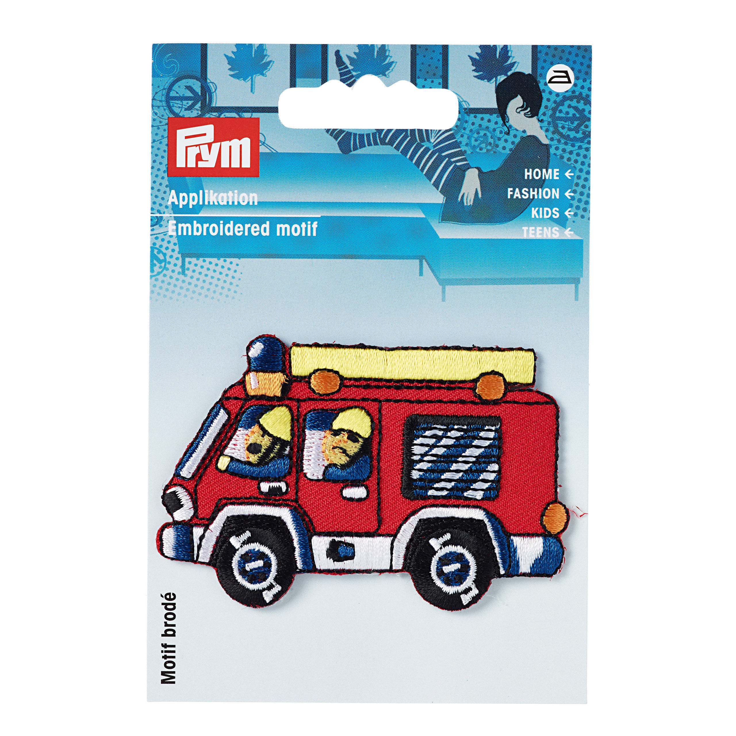 Applikation Feuerwehrauto rot, 1 St, Karte 800 mm x 20 mm