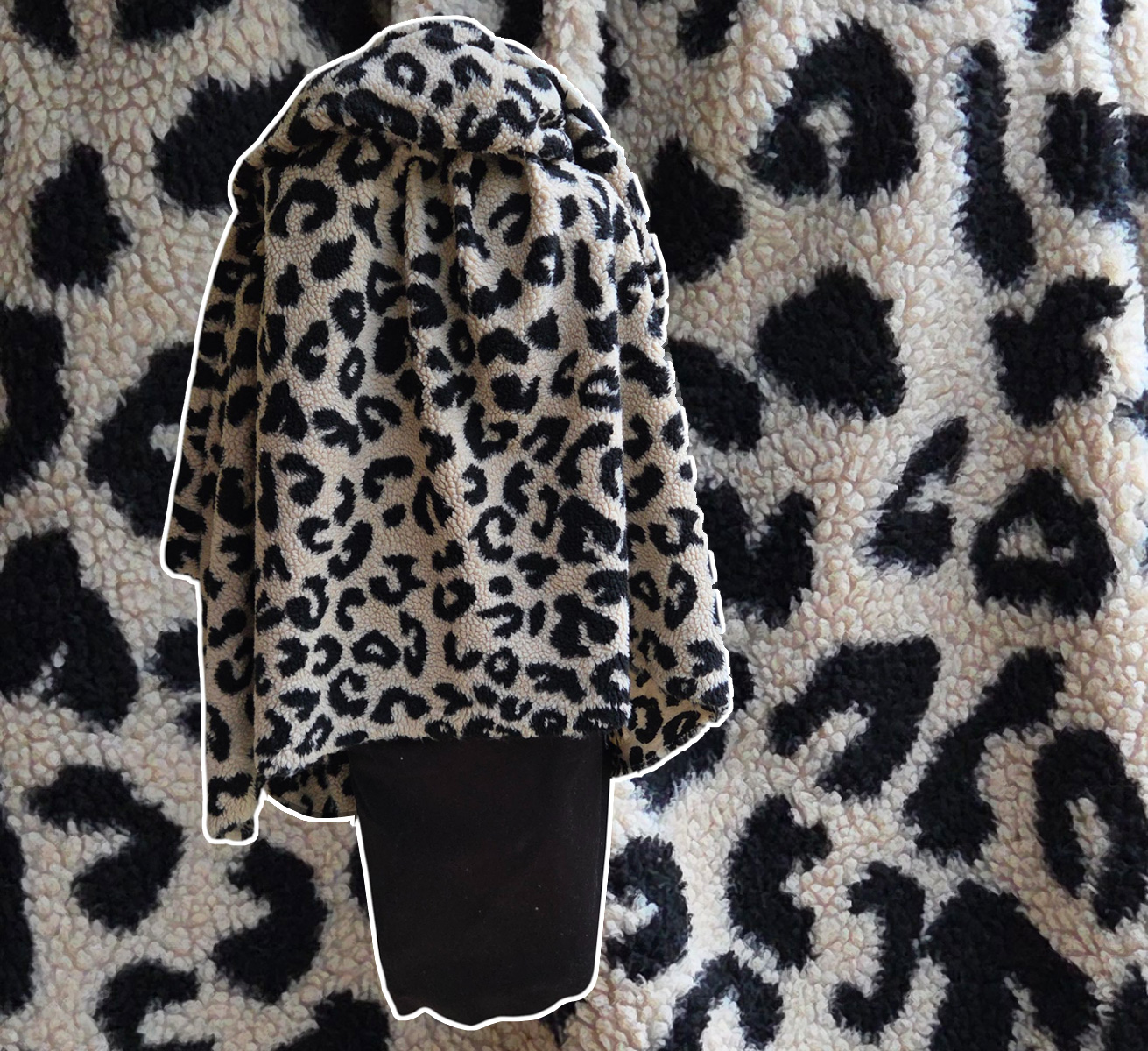 Plüsch Leopard beige/schwarz, 100% PES