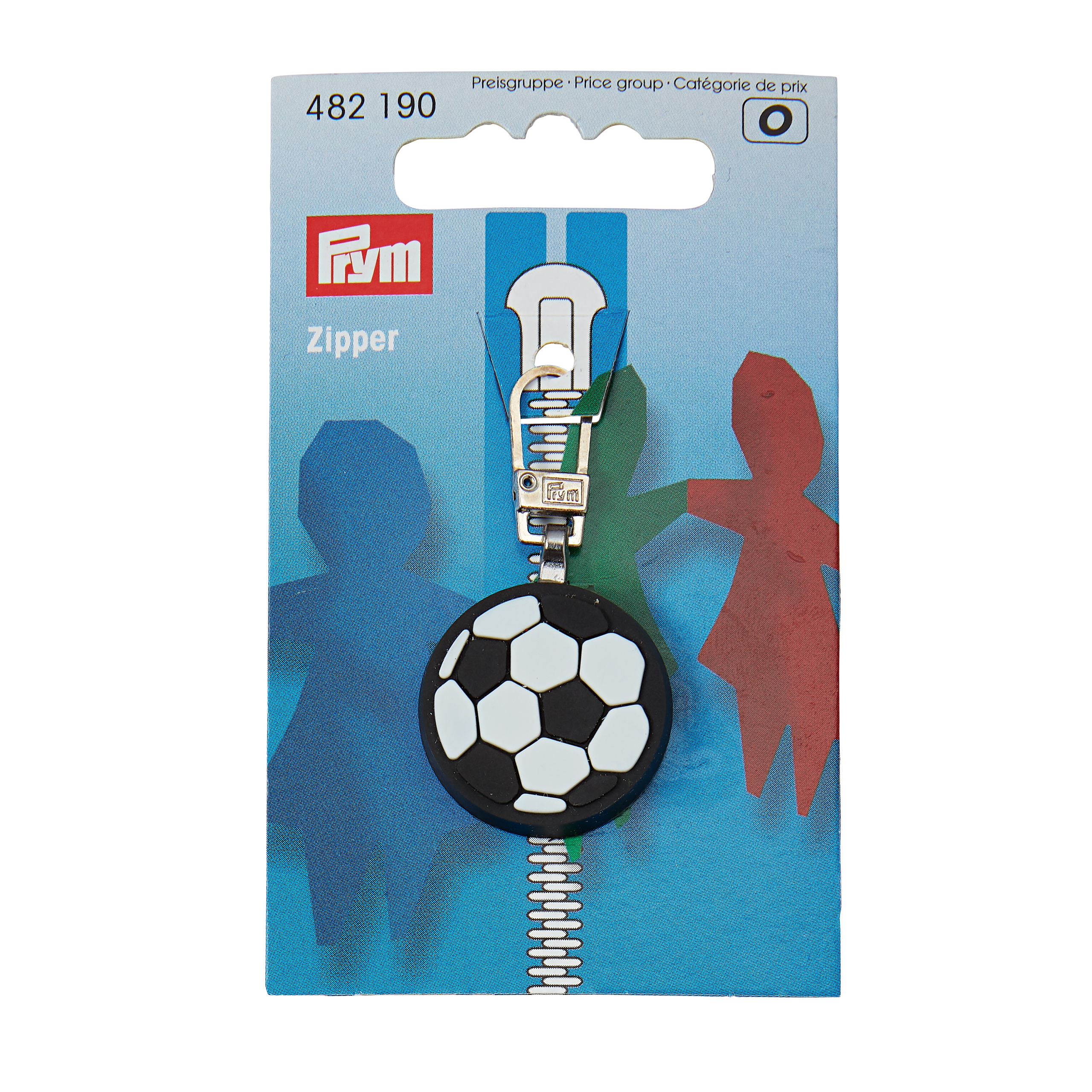 Fashion-Zipper für Kinder Fussball schwarz/weiß, 1 St