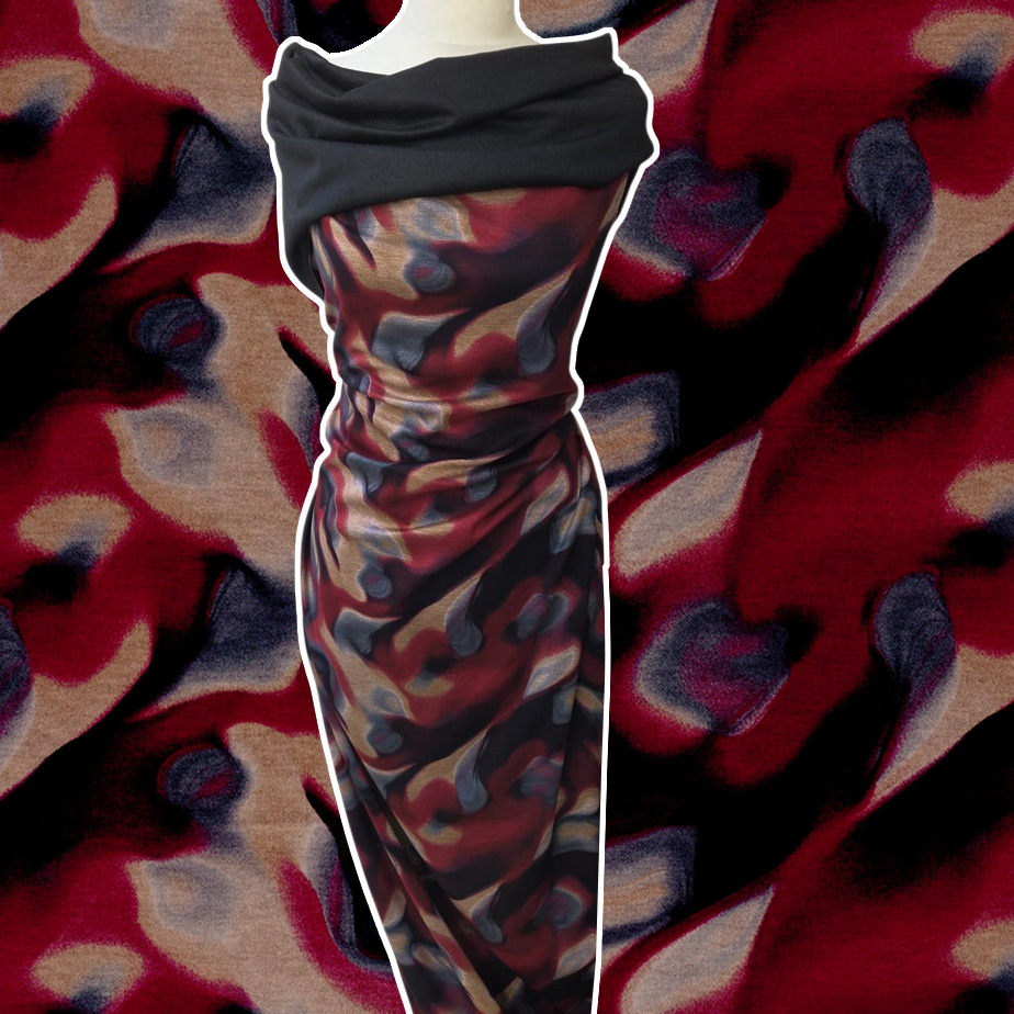 Viskose-Romanit-Jersey bordeauxrot,  Vi/PES 155 cm breit