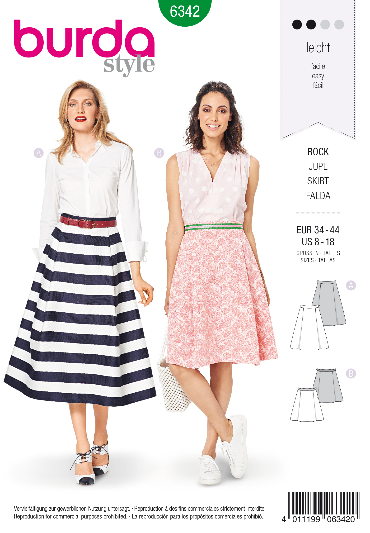 Burda Schnittmuster Rock
