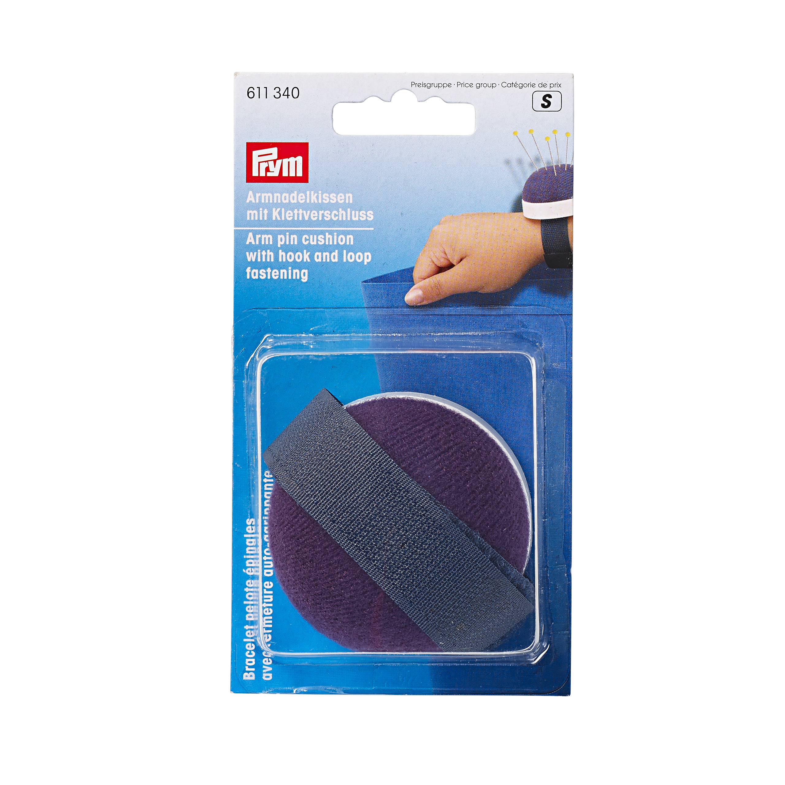 Arm Pin Cushion with hook and loop strap blue, 1 St