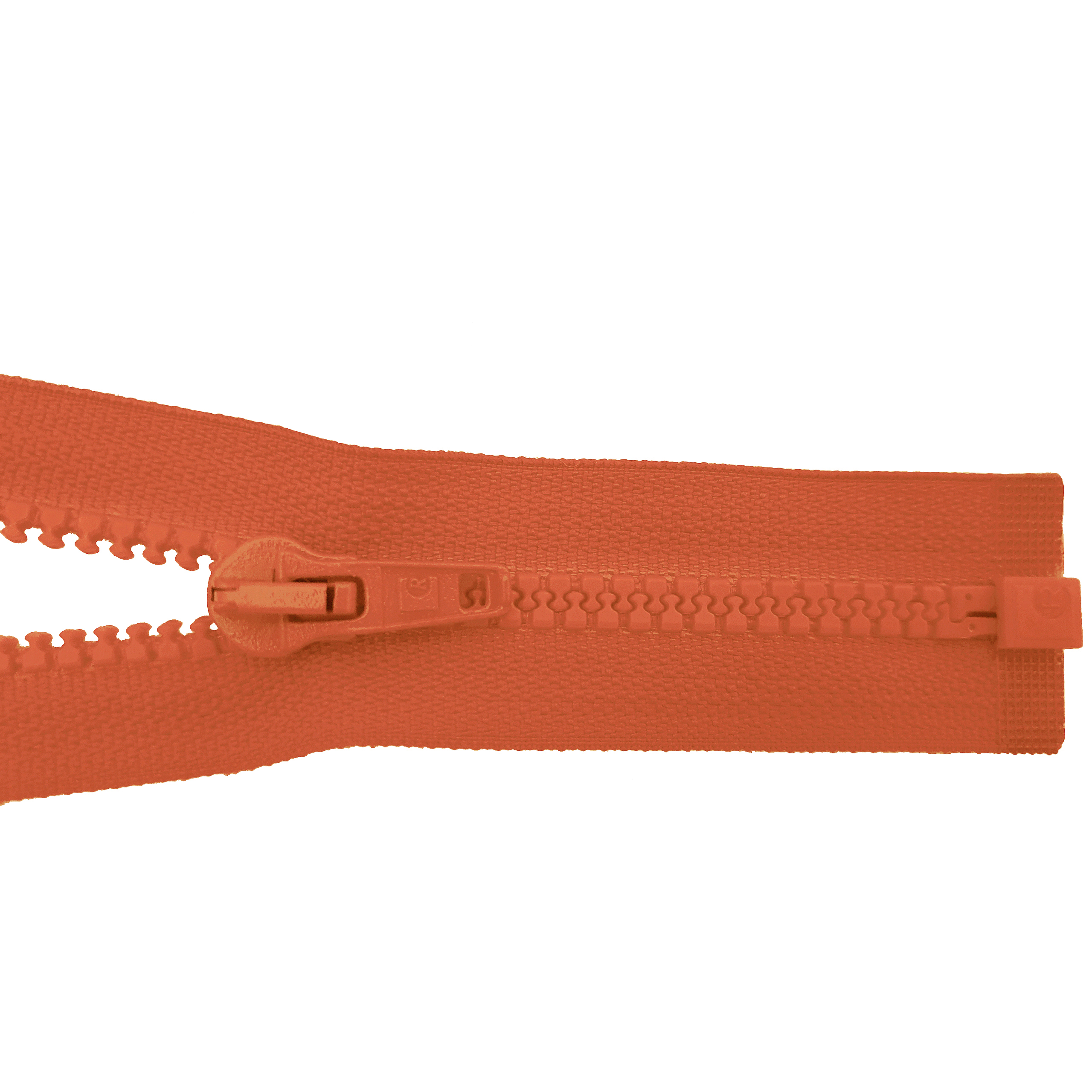 Reißverschluss 80cm, teilbar, Kstoff Zähne breit, neonorange, hochwertiger Marken-Reißverschluss von Rubi/Barcelona