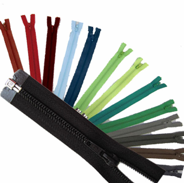 assorted zippers open end 80cm, 10 pc, 10 col