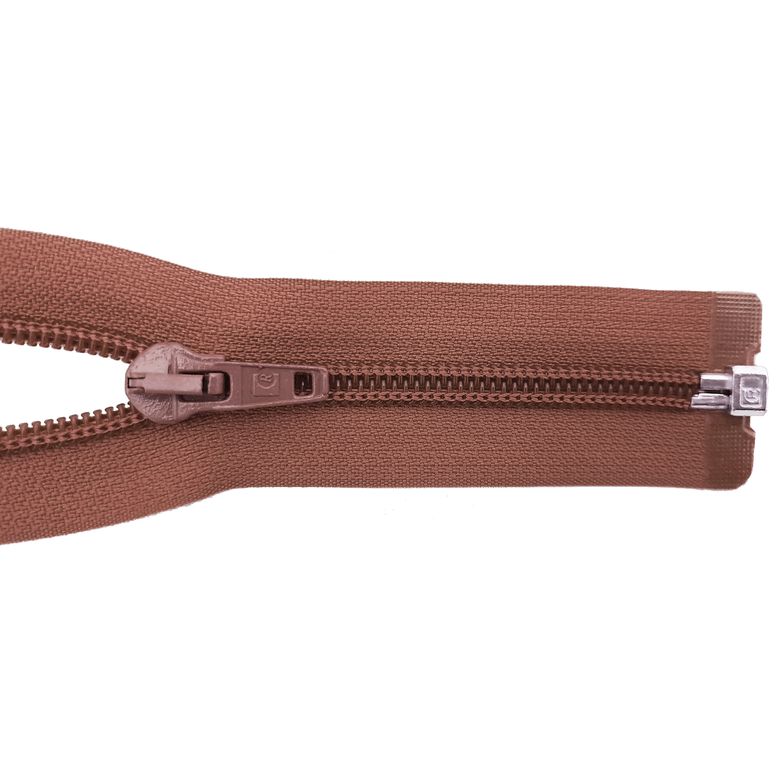zipper 100cm,divisible, PES spiral, wide, fawn brown