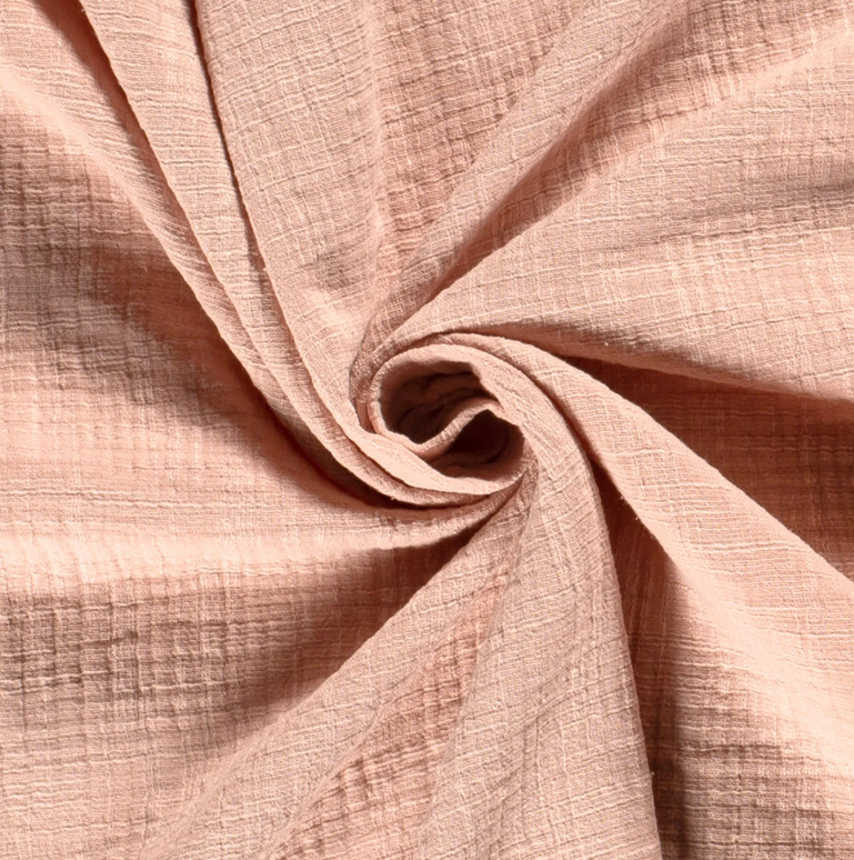 Musseline "Linen Baby Cotton" pastell-rosa, 100% Co, 130cm breit, 155 g/m², weiches, doppellagiges Bw-Musselin-Gewebe mit Leinen-Struktur, ÖkoTex