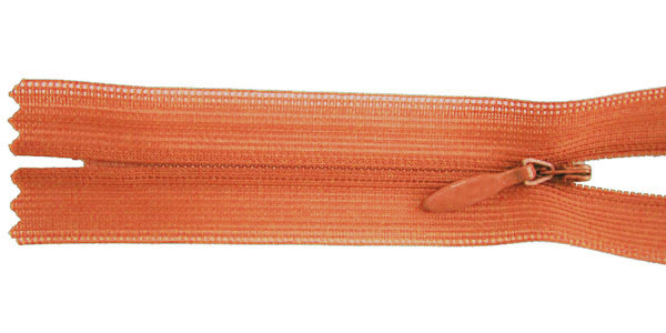 Reißverschluss, nahtverdeckt, orange, hochwertiger Marken-Reißverschluss von Rubi/Barcelona