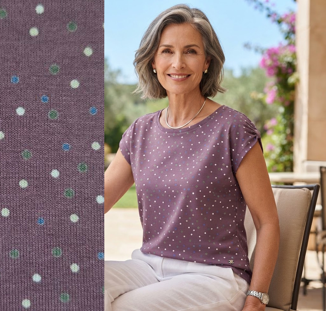 Jersey Vi/LY mauve, Micro-Dots, 150 cm breit