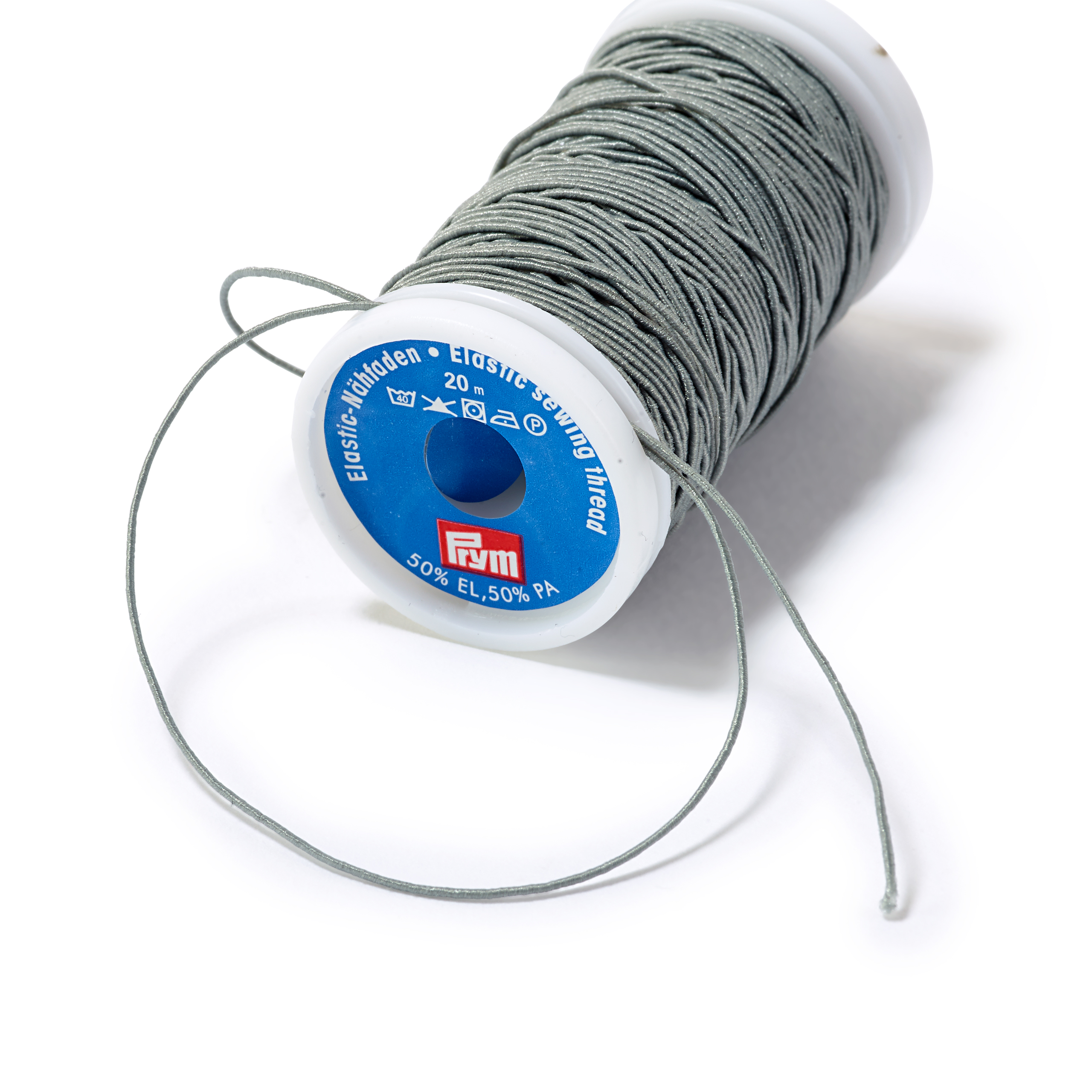 Elastic Sewing Thread 0.5 mm light grey, 20 m