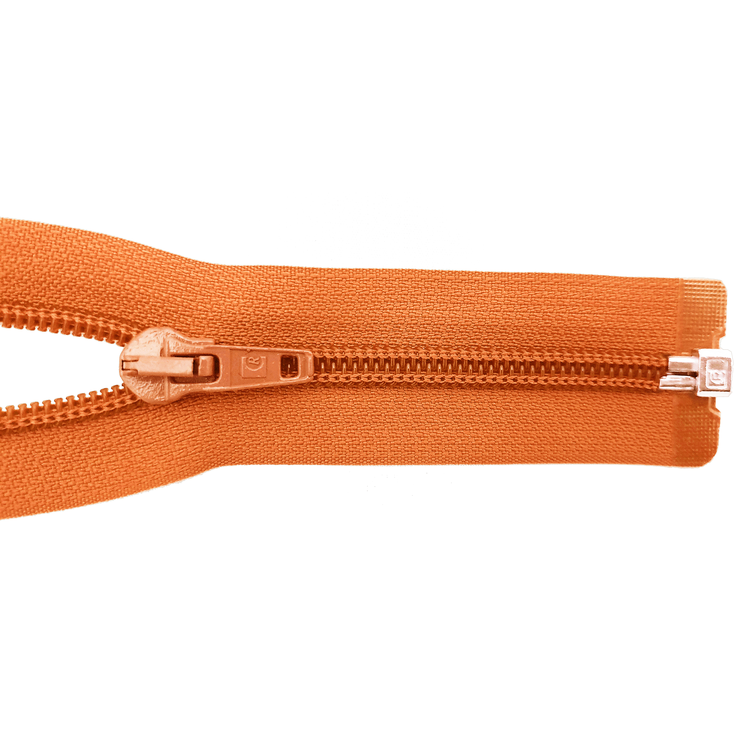 zipper 100cm,divisible, PES spiral, wide, brownish orange