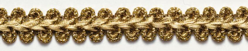 Brocade trimming loop motif 10 mm antique gold, 25 m
