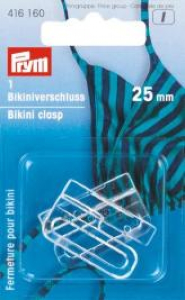 Bikini and belt clasp hook plastic 25 mm transparent, 1 St