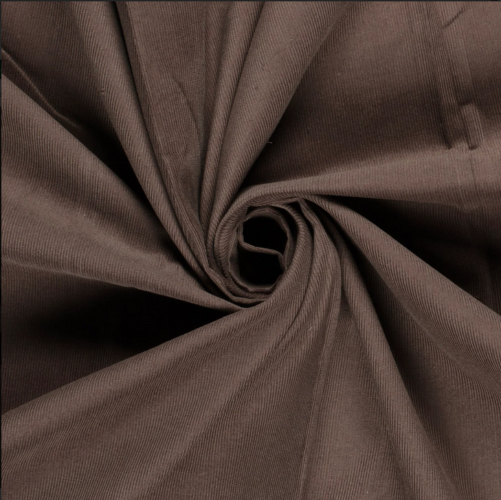 Feincord maroni/ graubraun, 100% BW, 144-146 cm breit 