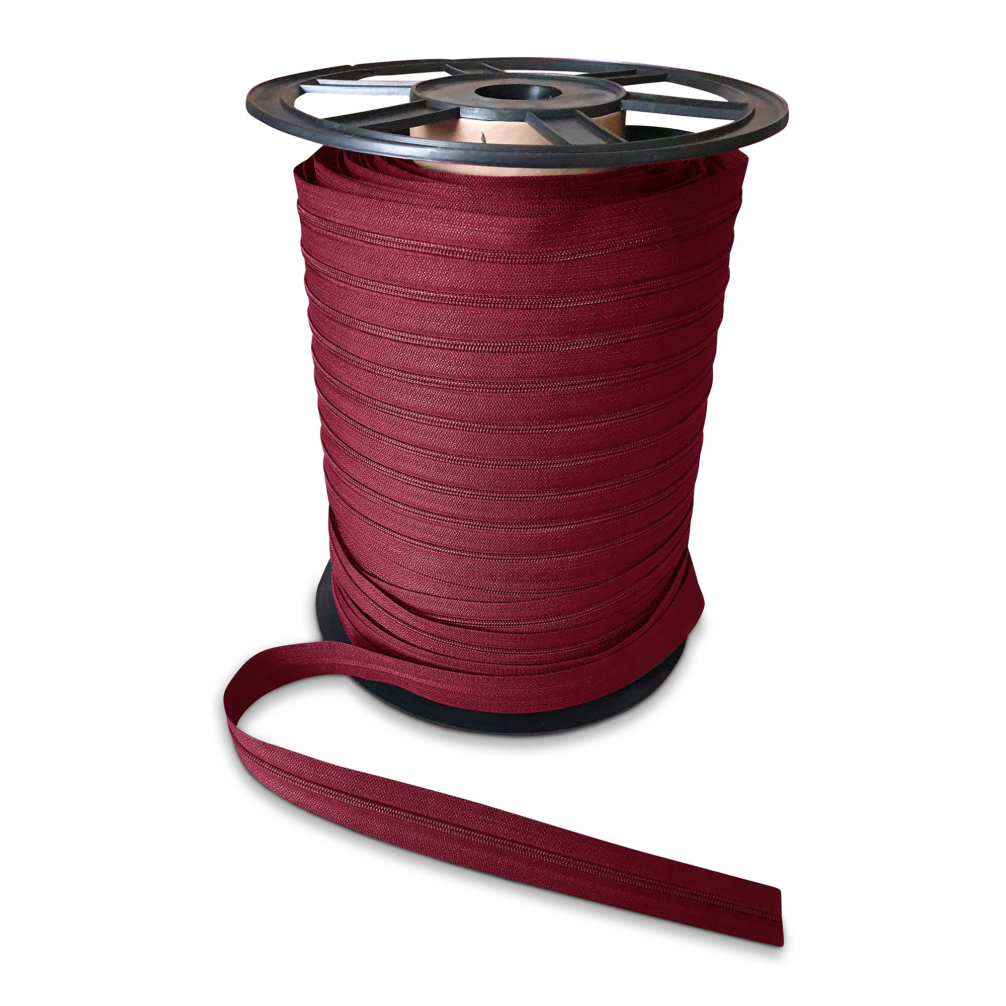 zipper endless, not divisible, PES spiral, fein, wine red
