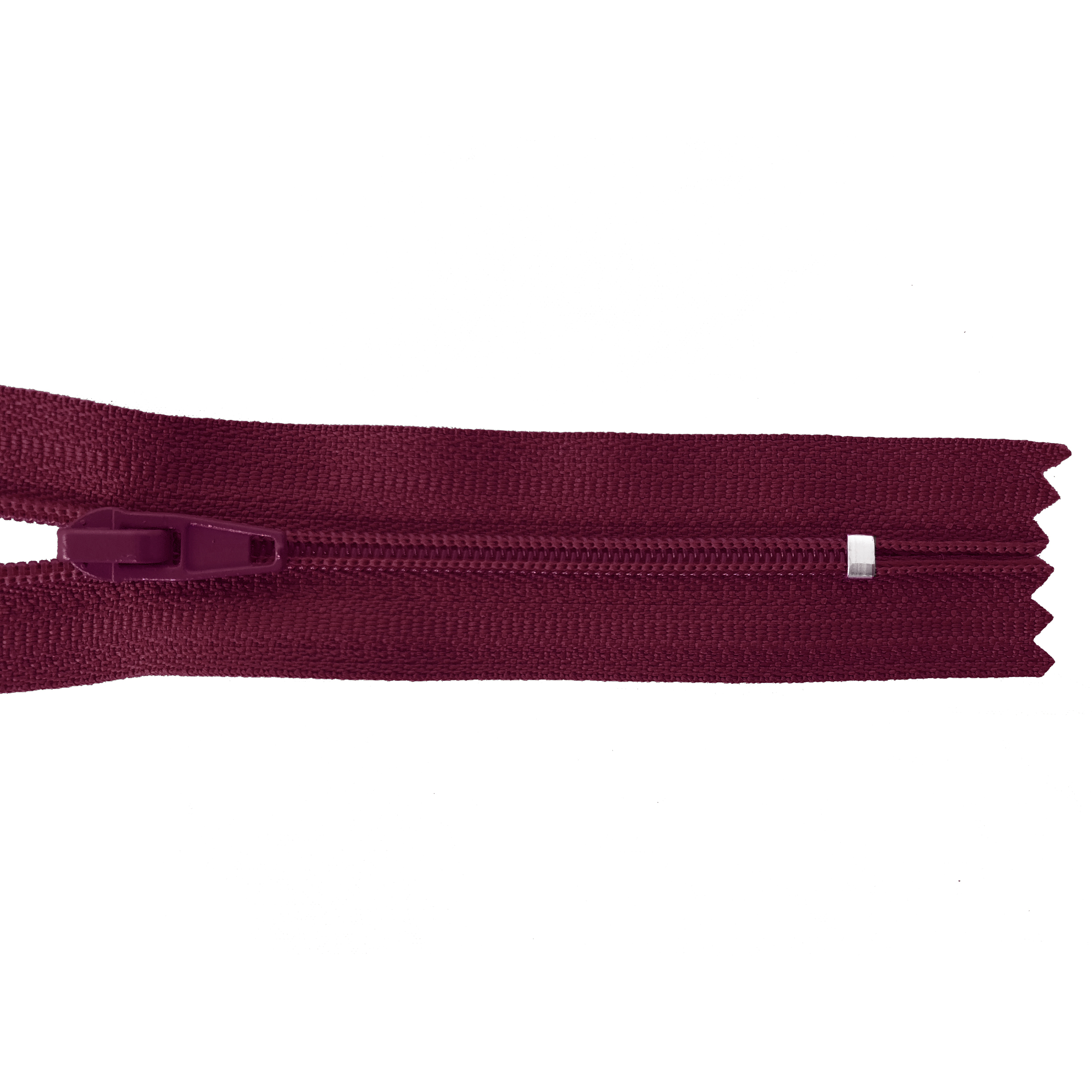 zipper 12cm,not divisible, PES spiral, fein, wine red