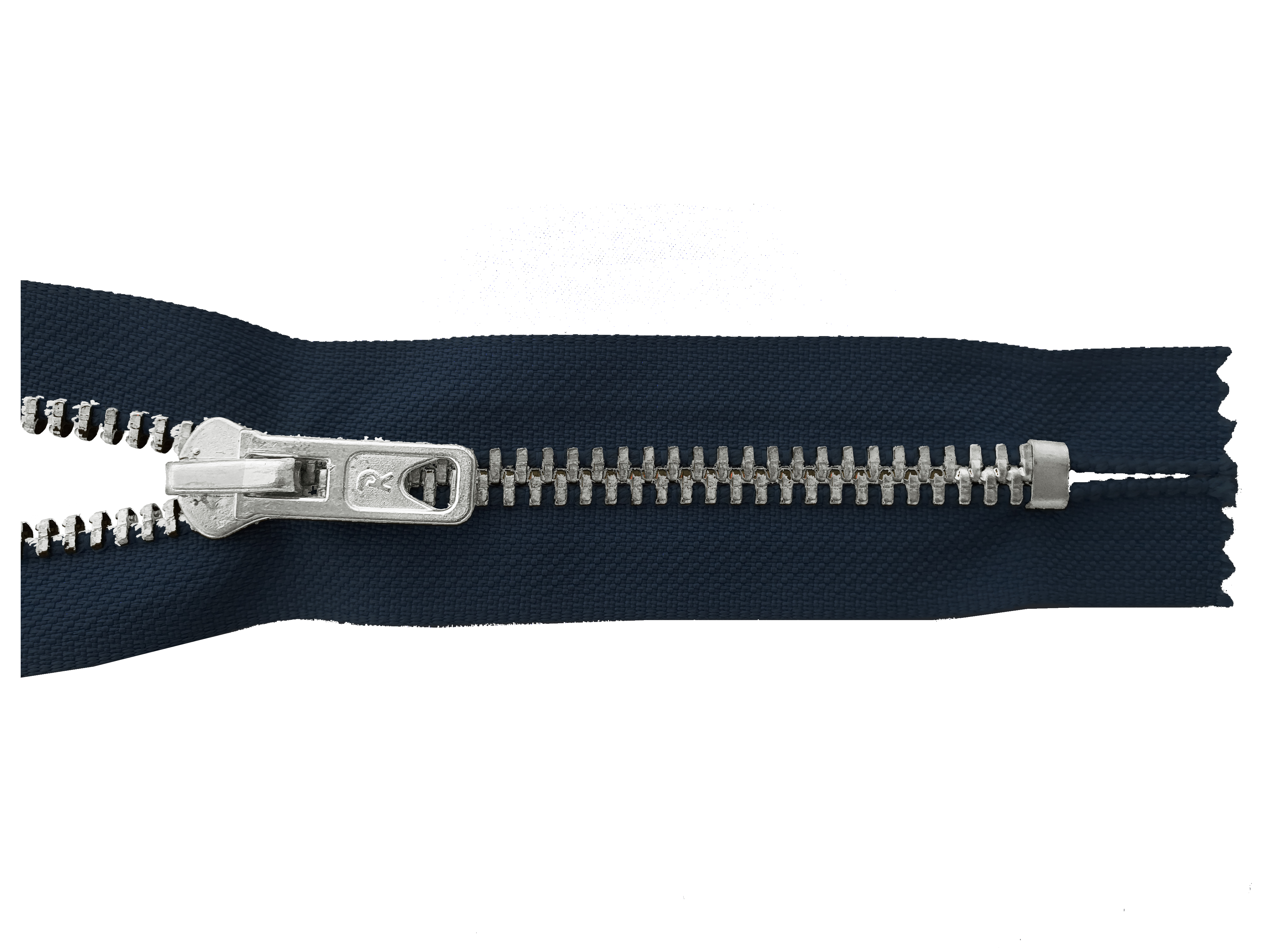 Reißverschluss breite Zähne (8mm), schwarz, 80cm nich teilbar,Metallzähne silberfb nickelfrei, hochwertiger Marken-Reißverschluss von Rubi/Barcelona