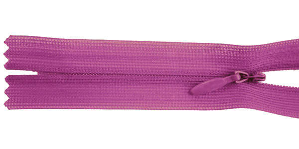 zipper 25cm,   not divisible, invisible, , magenta