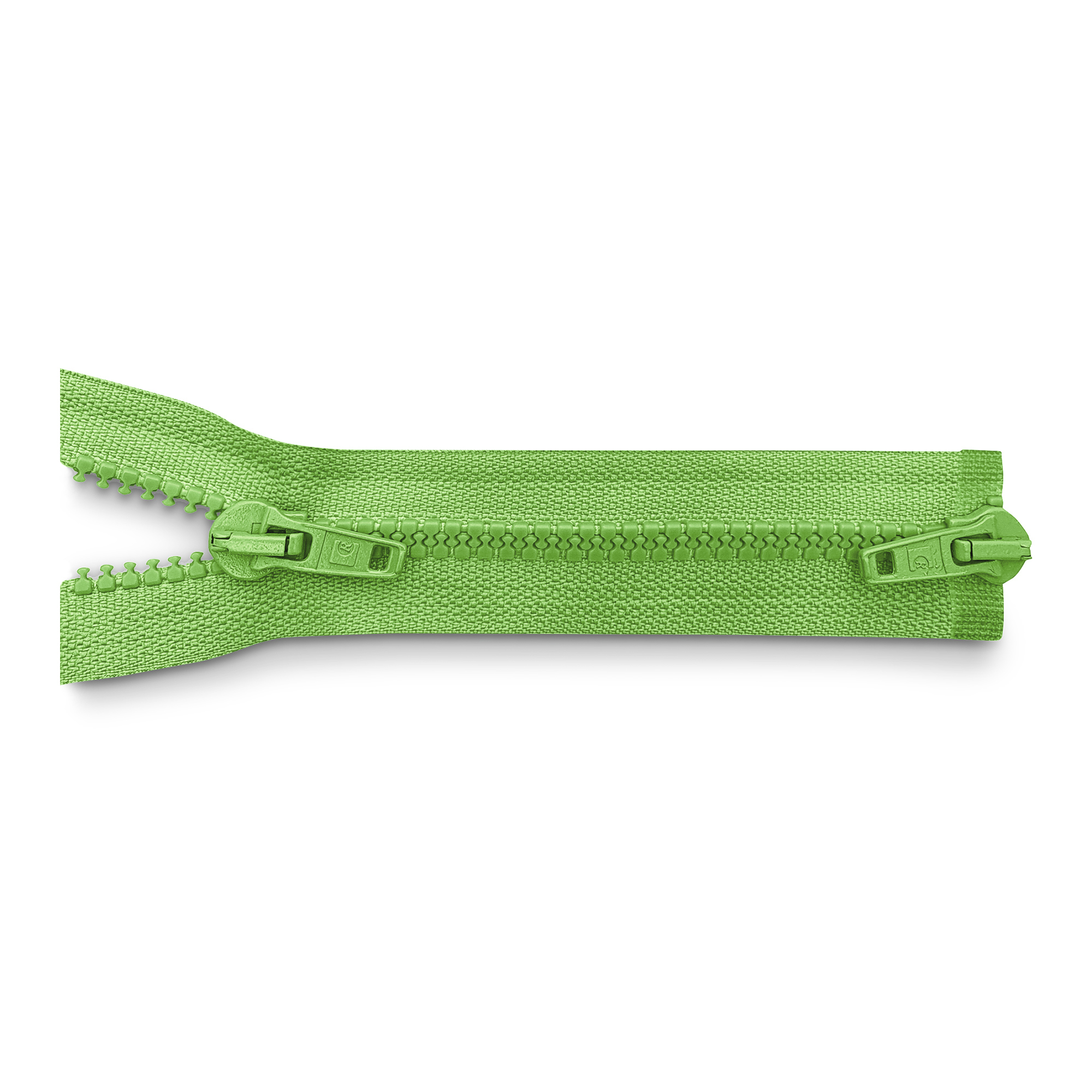 Reißverschluss 100cm, 2-Wege, K.stoff Zähne breit, apfelgrün, hochwertiger Marken-Reißverschluss von Rubi/Barcelona
