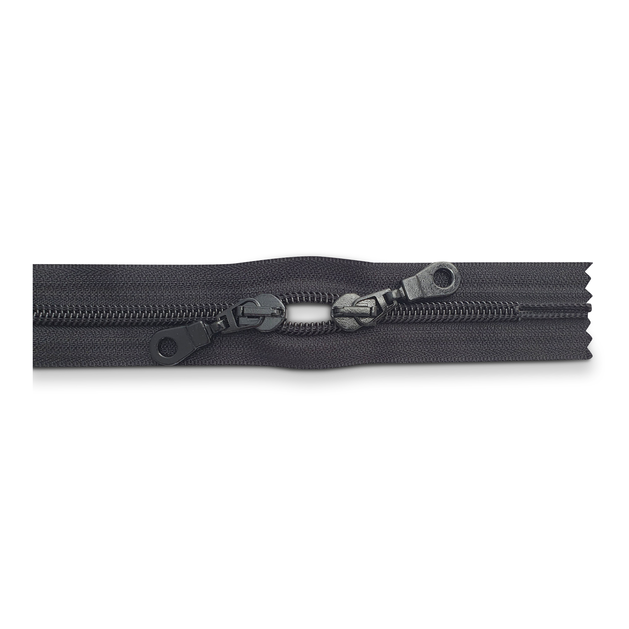 Reißverschluss, 2-Wege, nicht teilbar, O-förmig, PES-Spirale breit, schwarz, hochwertiger Marken-Reißverschluss von Rubi/Barcelona