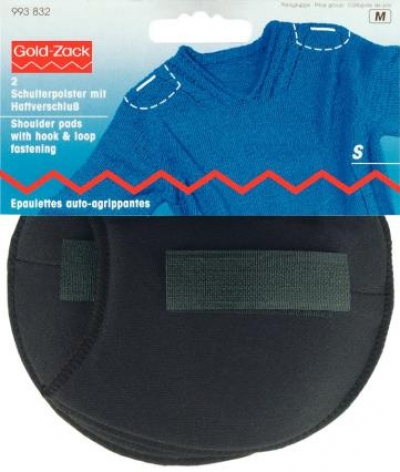 Shoulder pads Raglan with hook and loop fastening black S, 2 St