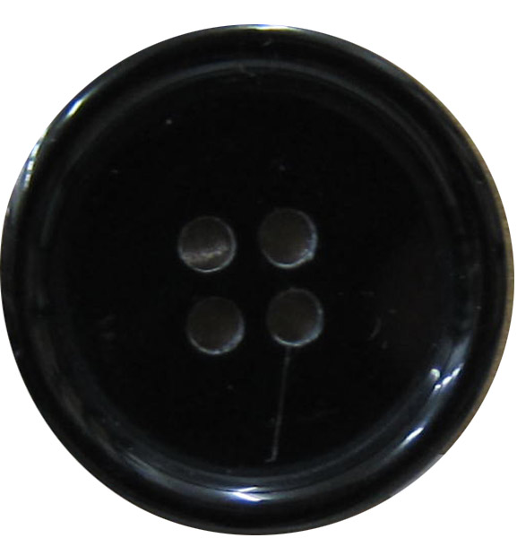 Knopf glänzend, schwarz 36``/23mm PE 4 Loch 