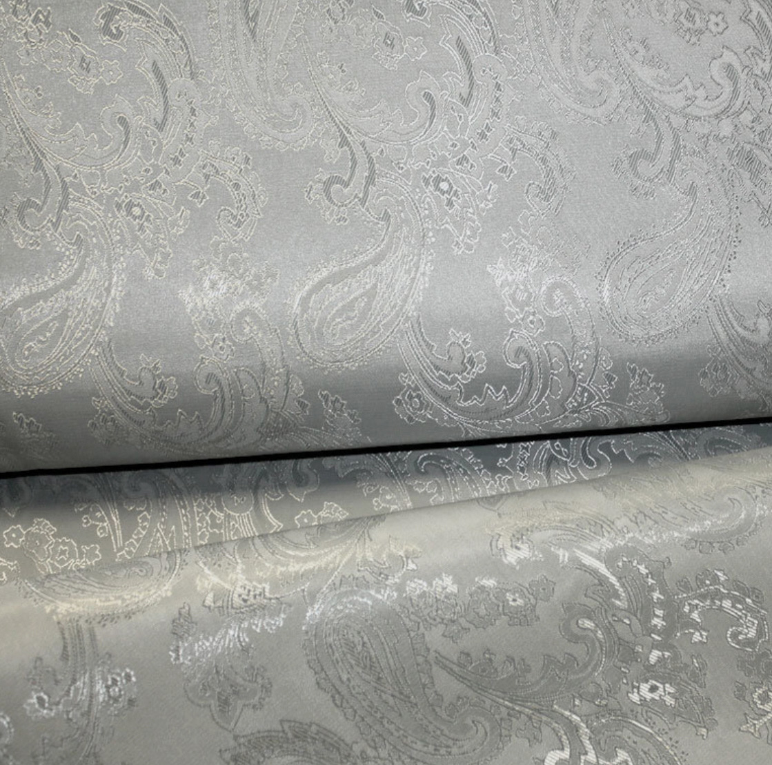 Futter Jaquard Paisley VI / PE silbergrau 