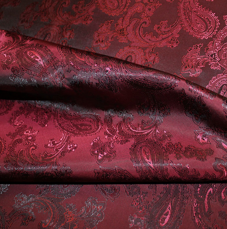 Futter Jaquard Paisley VI / PE weinrot