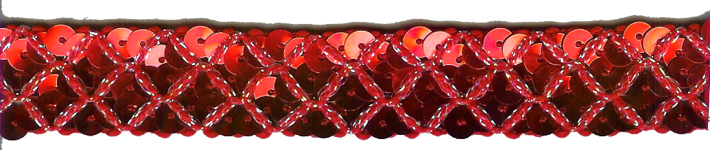 sequin braid 100% PES 20mm, red