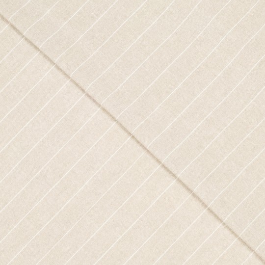 Leinen-Gewebe natur mit Streifen weiß, 44% Vi, 45% PES, 8%Co, 3% LI, 150cm breit, 195 g/m² ökoTex zertifiziert