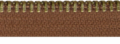 Reißverschluss 70cm, teilbar, Metall goldf. breit, mittelbraun, hochwertiger Marken-Reißverschluss von Rubi/Barcelona