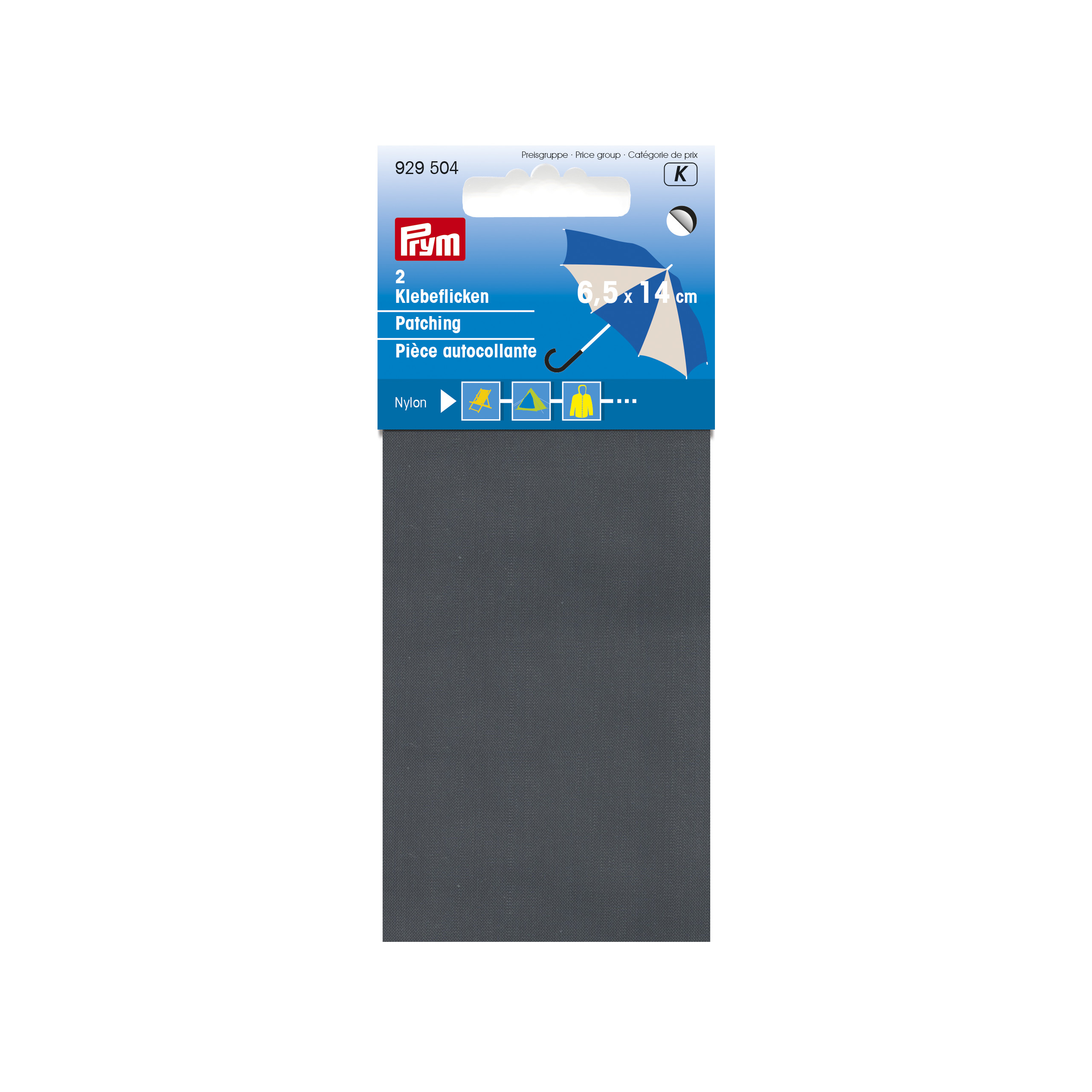 Nylon Patching self-adhesive 18 x 10 cm grey, 0,018 m²