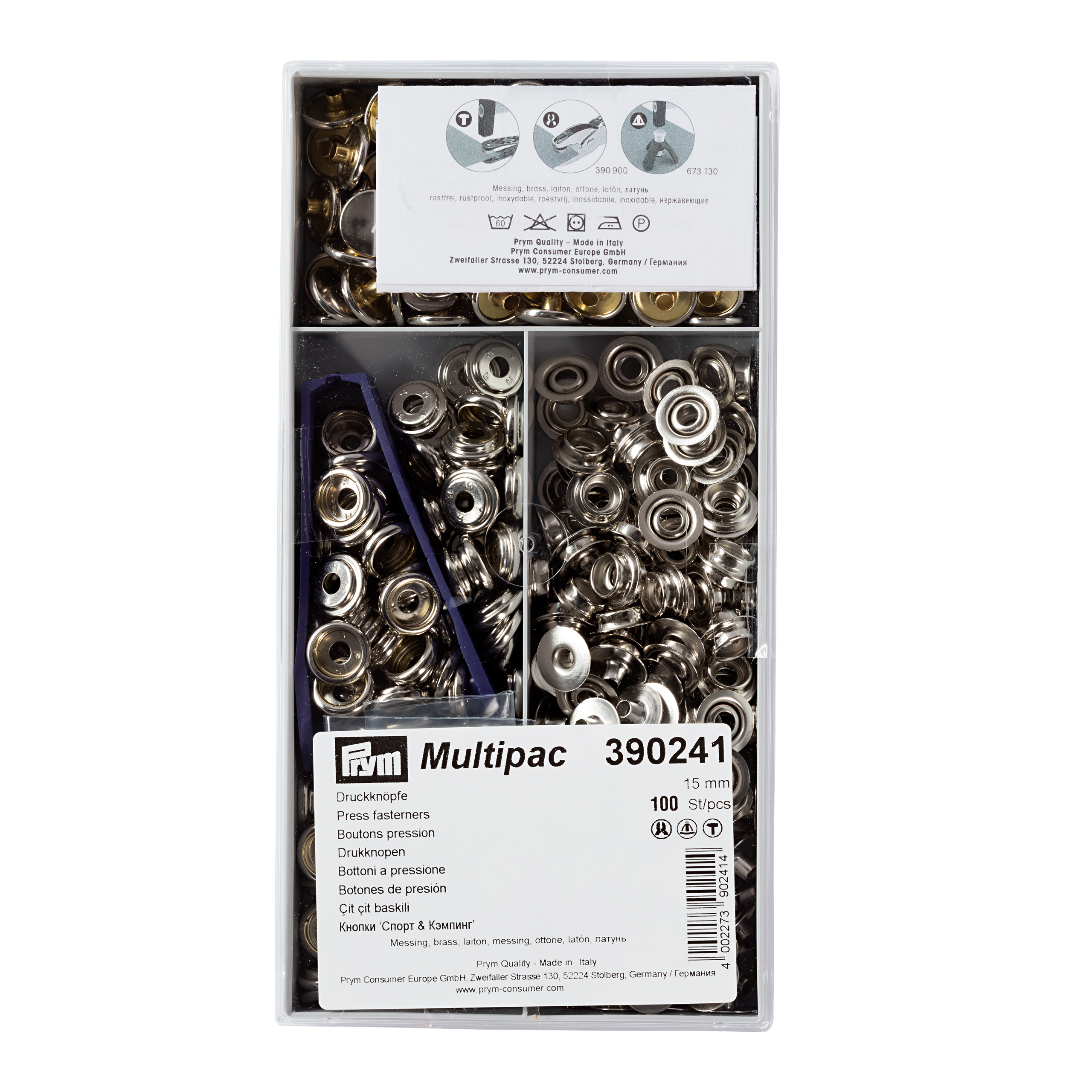 Zackenring silberfarbig 10mm Prym Nähfrei-Nachfüllpackung für 390107 