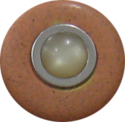 Knopf 17mm Stein silberfb. Öse  m.braunorange 
