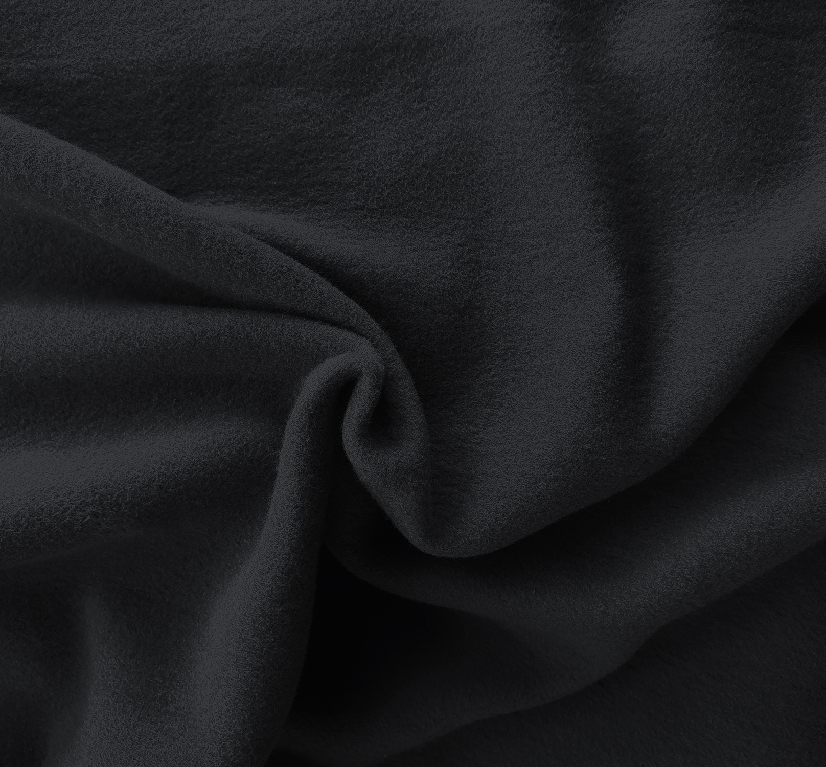 Bio-Baumwoll-Fleece schwarz, 100% Bio-Co, 150 cm, GOTS-zertifiziert 