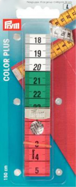 Tape Measure Color plus cm/cm with press fastener 150 cm, 1 St