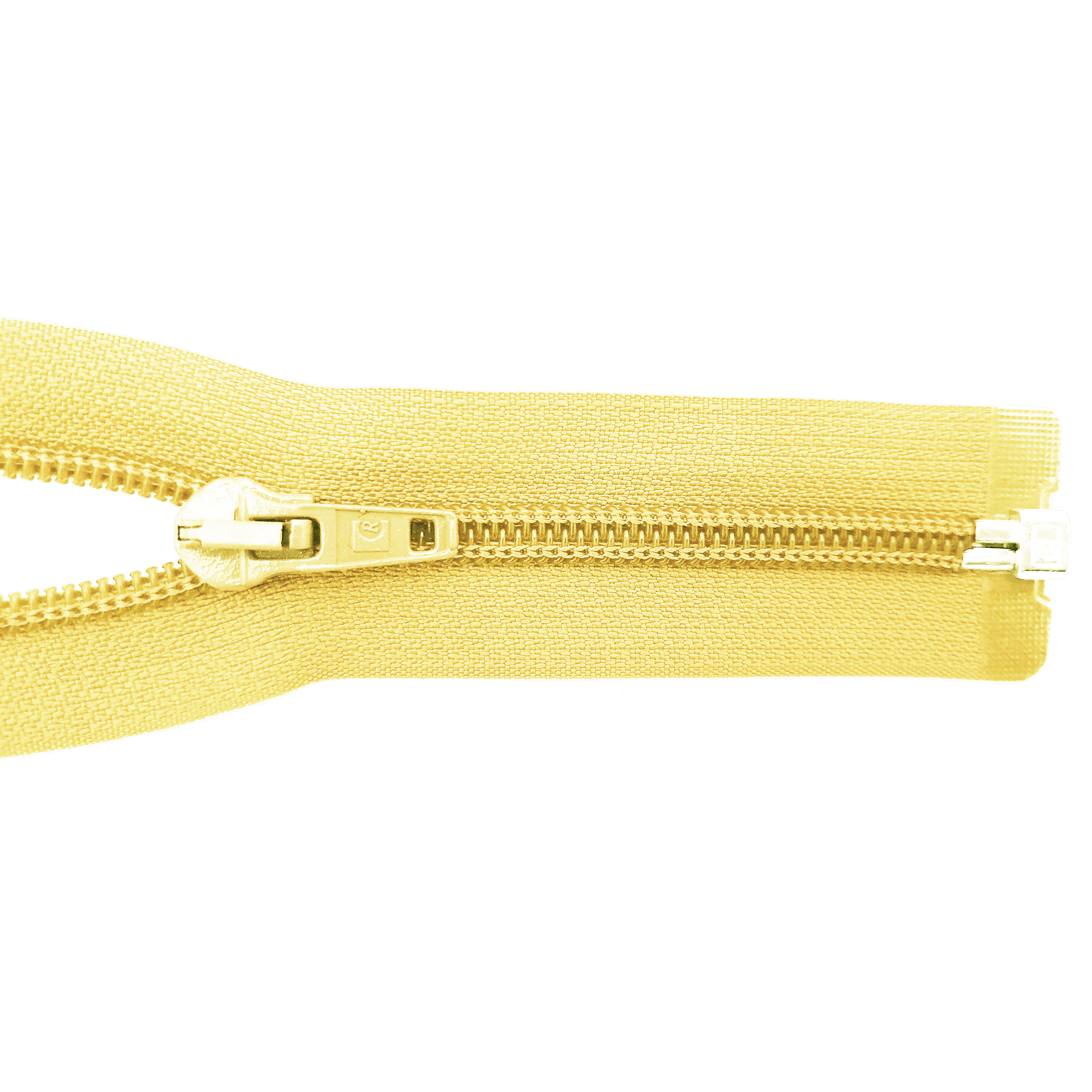 zipper 80cm,divisible, PES spiral, wide, light yellow