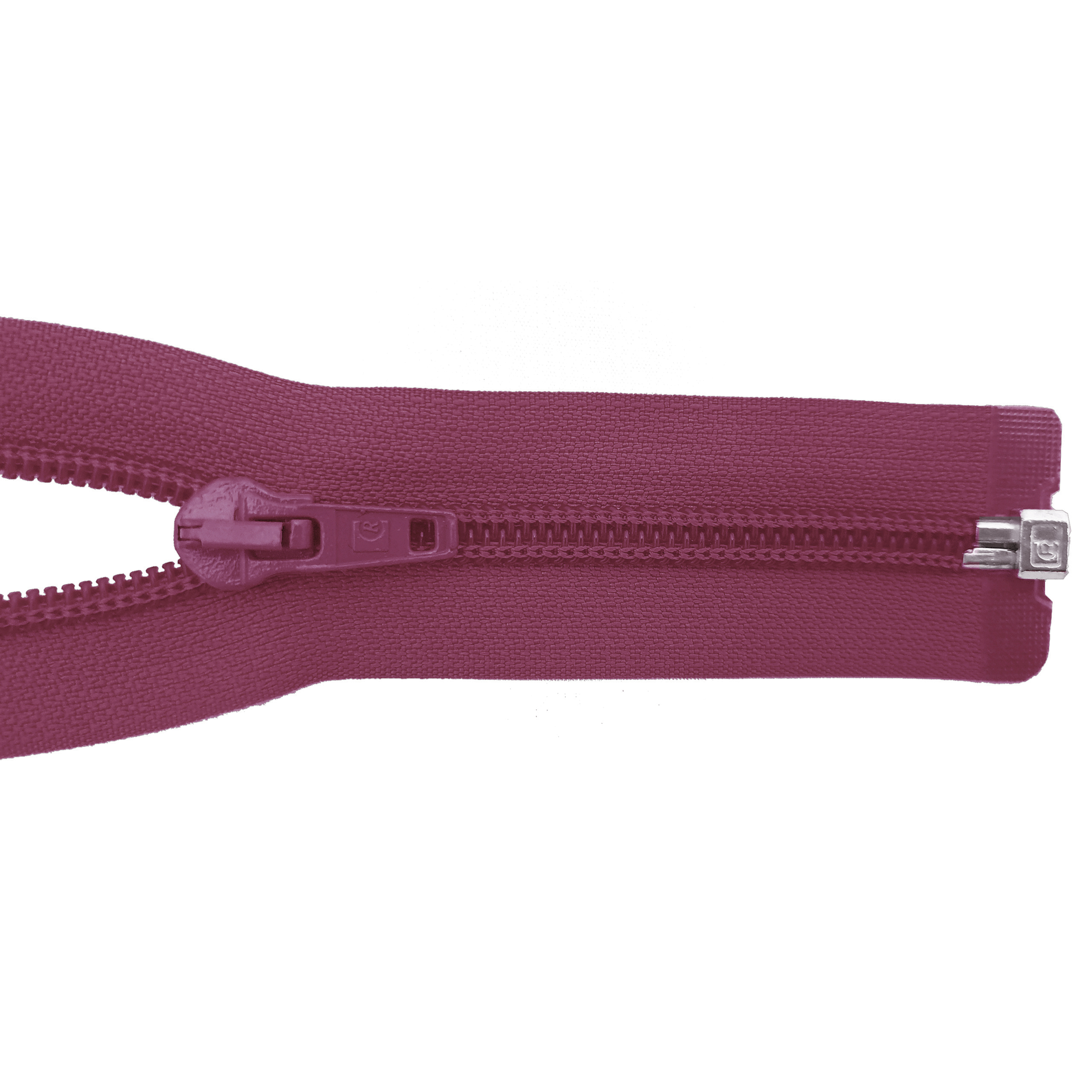zipper 80cm,divisible, PES spiral, wide, berry