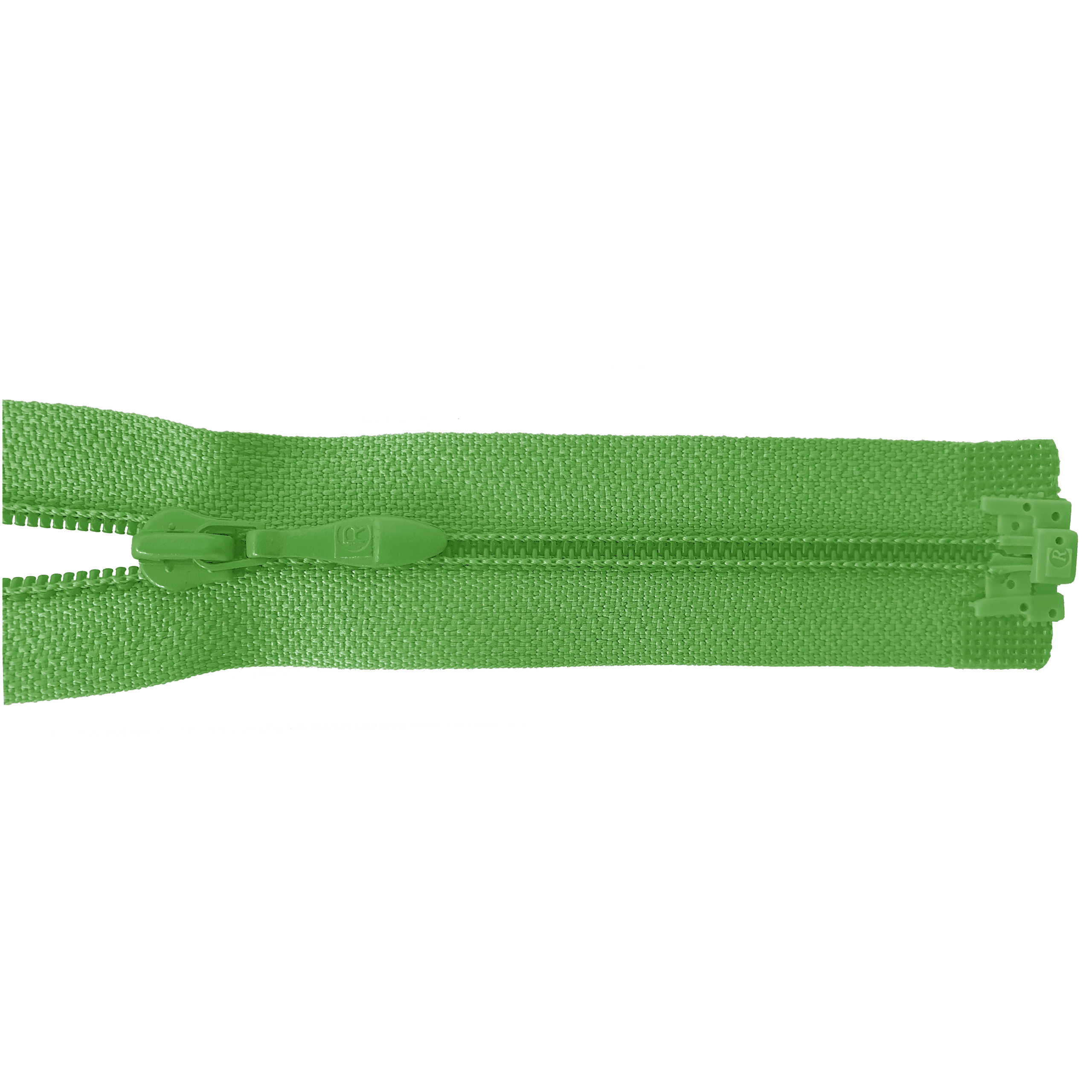 zipper 60cm,divisible, PES spiral, fein, may green