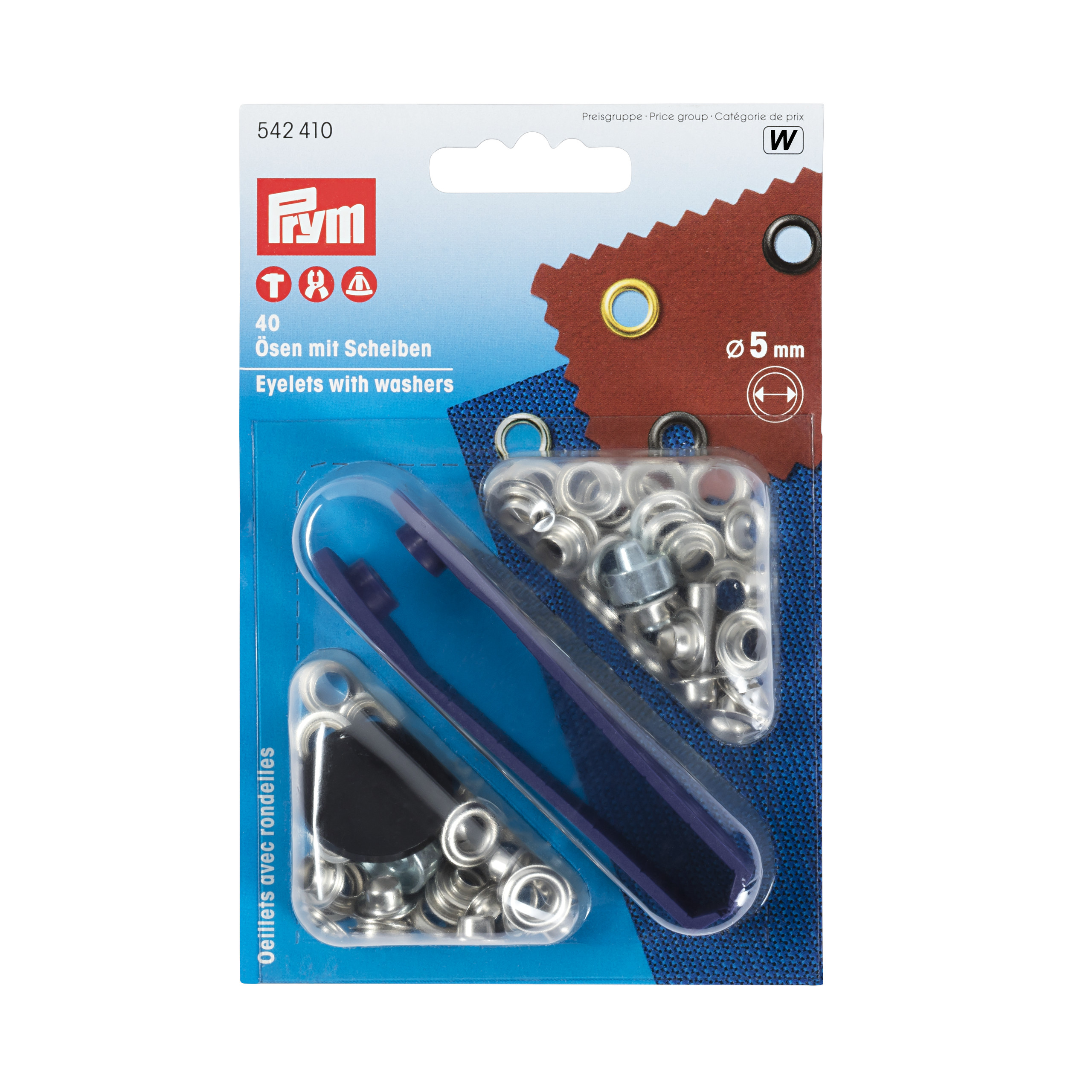 Ösen und Scheiben MS 5,0 mm silberfarbig, 40 St