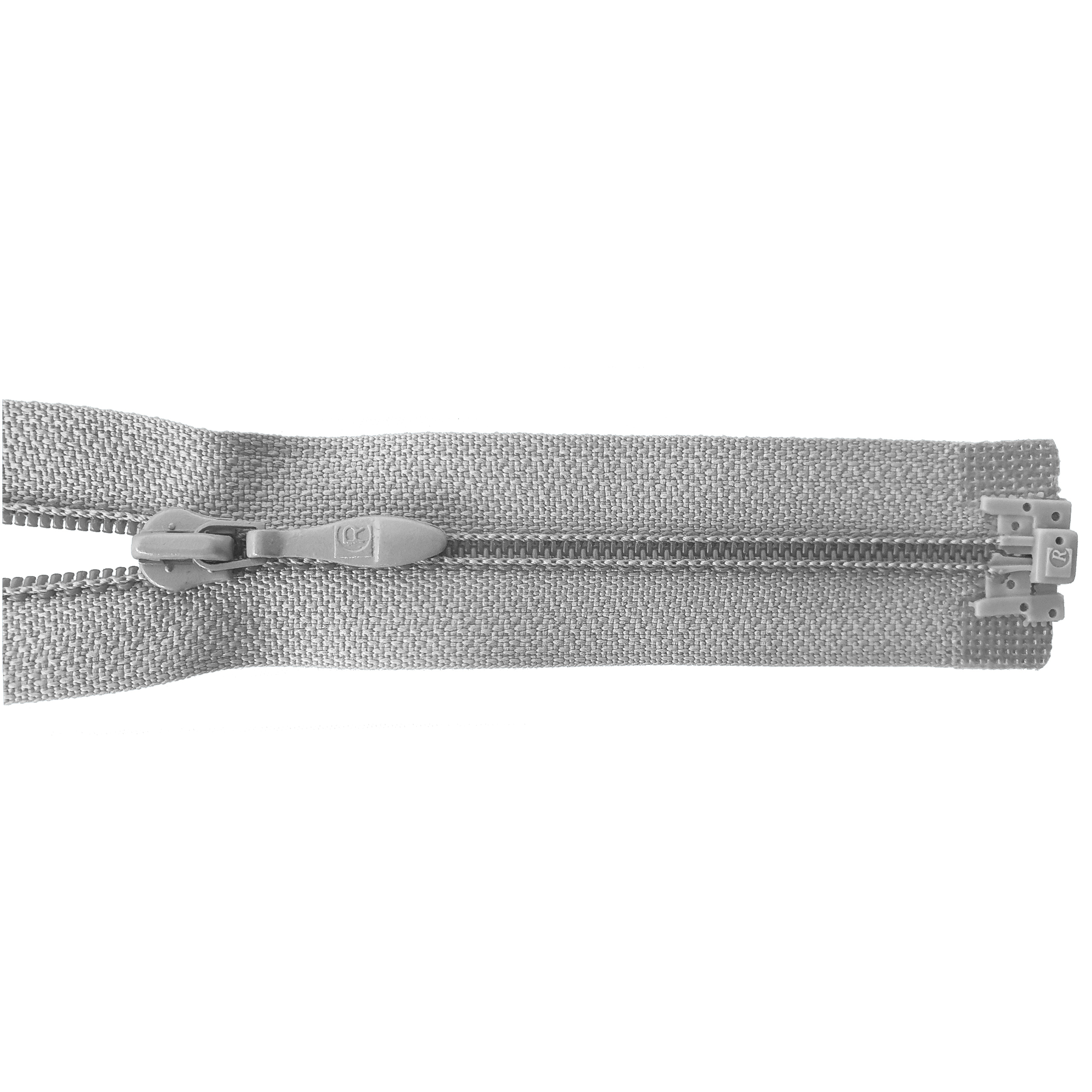 zipper 18cm,not divisible, PES spiral, fein, light grey