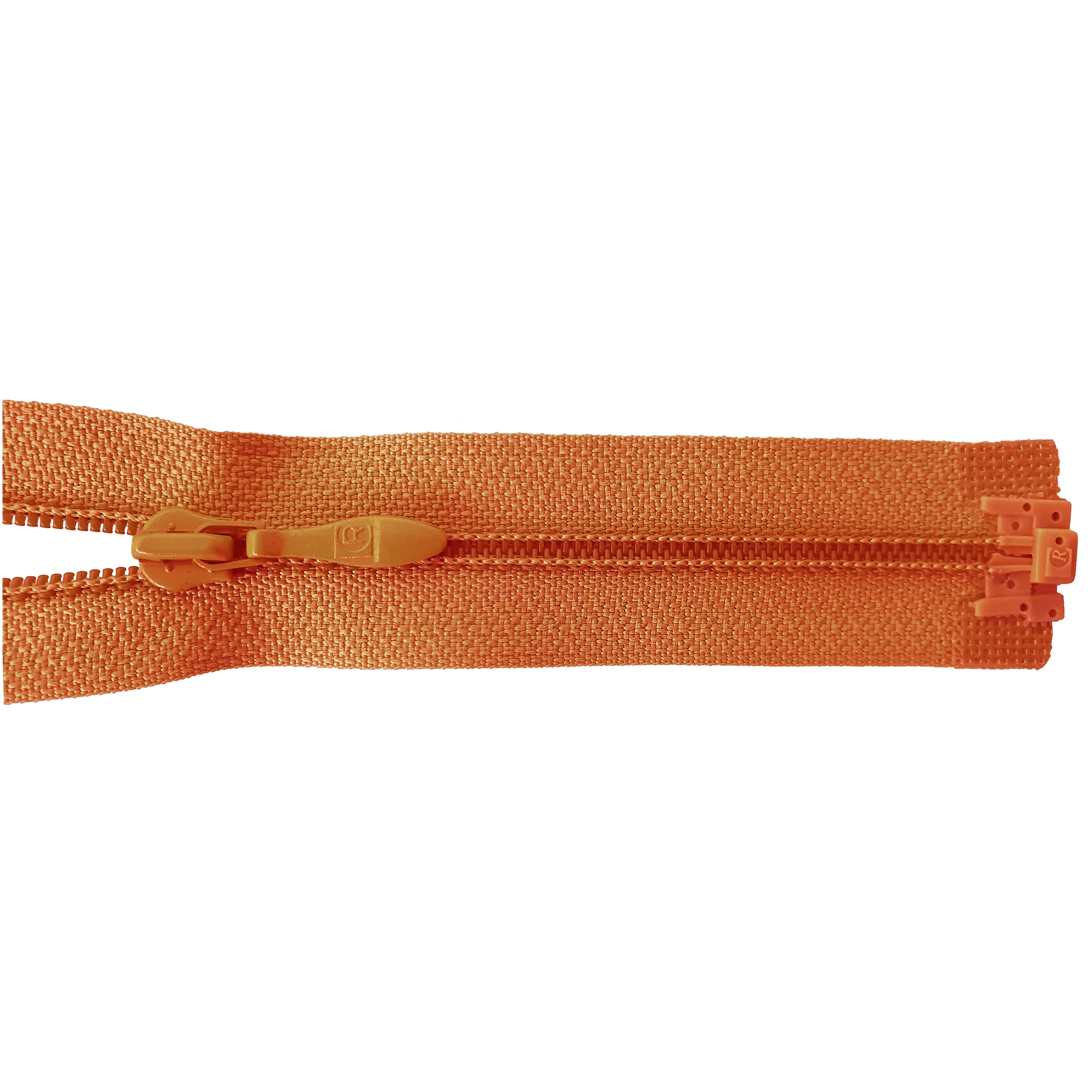 zipper 60cm,divisible, PES spiral, fein, brownish orange