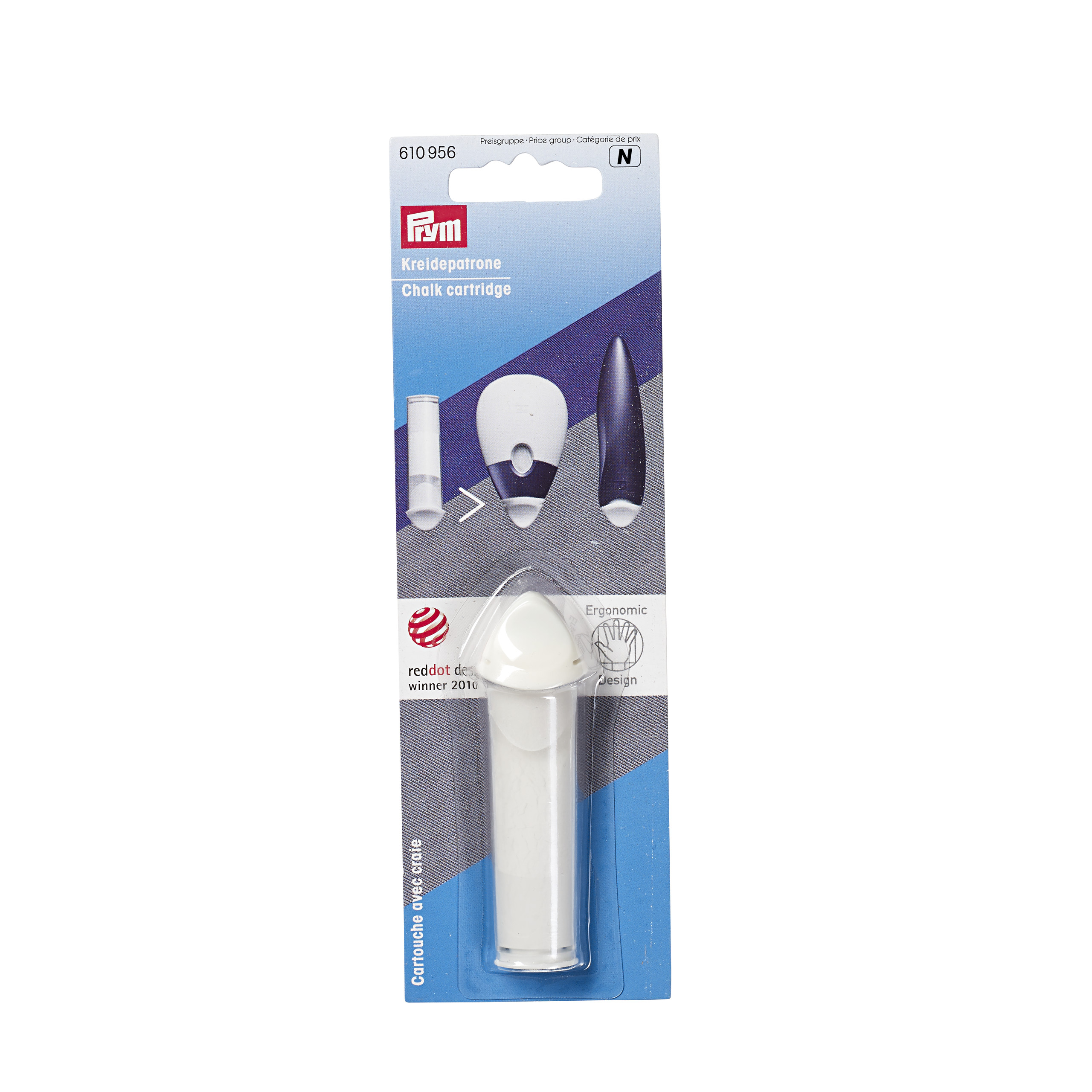 Chalk cartridge white ergonomic, 1 St