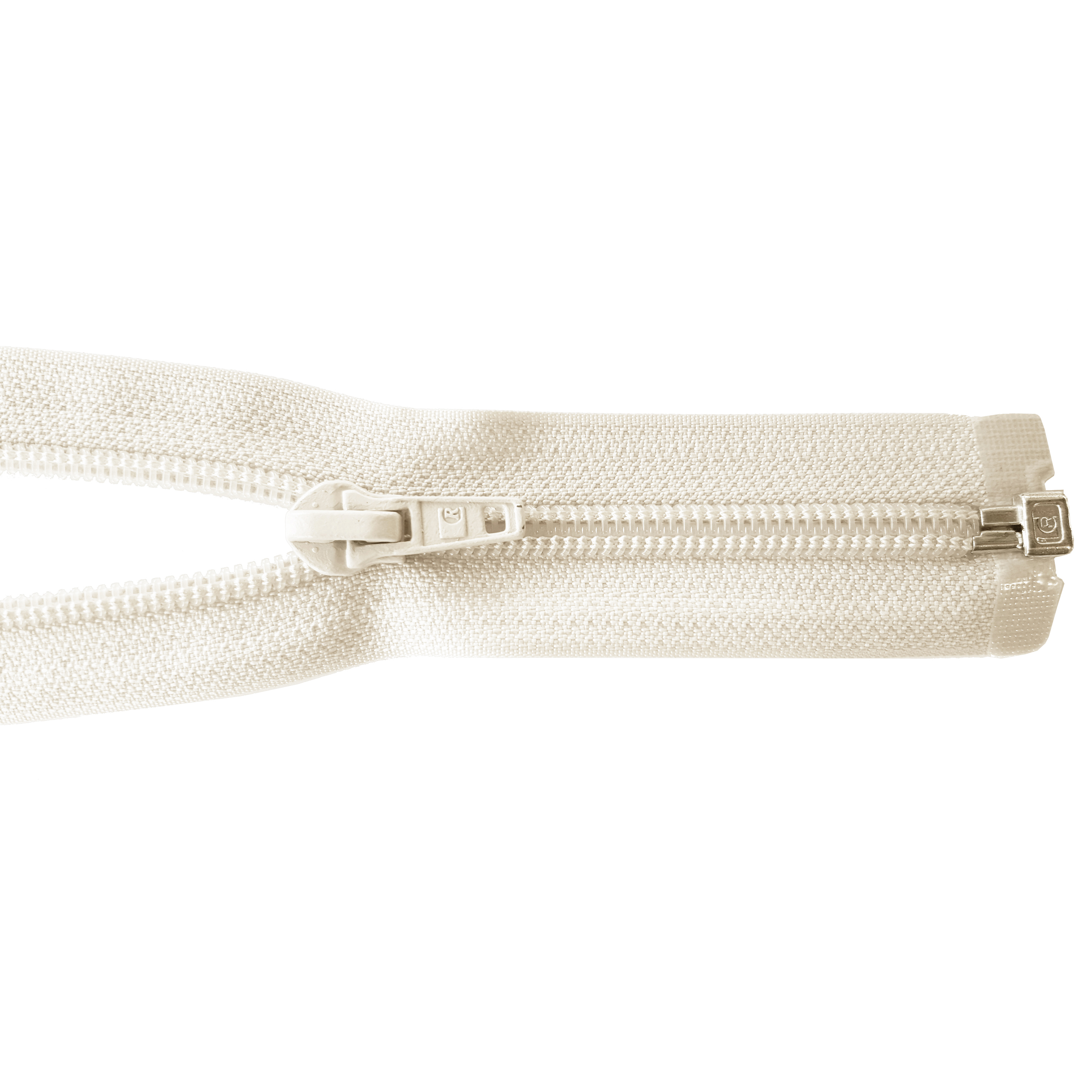 Reißverschluss 80cm, teilbar, Spirale breit, ecru, hochwertiger Marken-Reißverschluss von Rubi/Barcelona