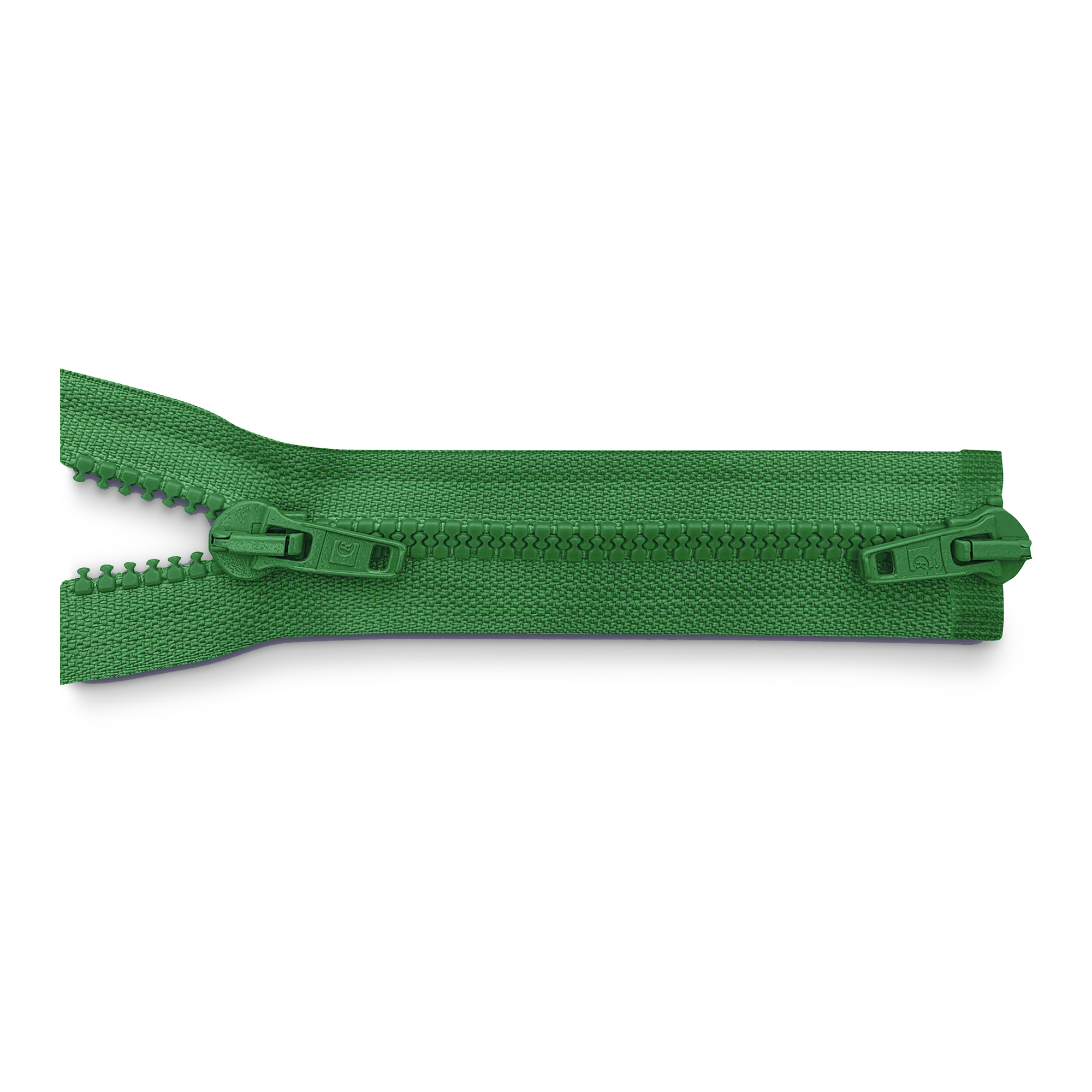 RV 100cm, 2-Wege, K.stoff Zähne breit, peridot-.grün