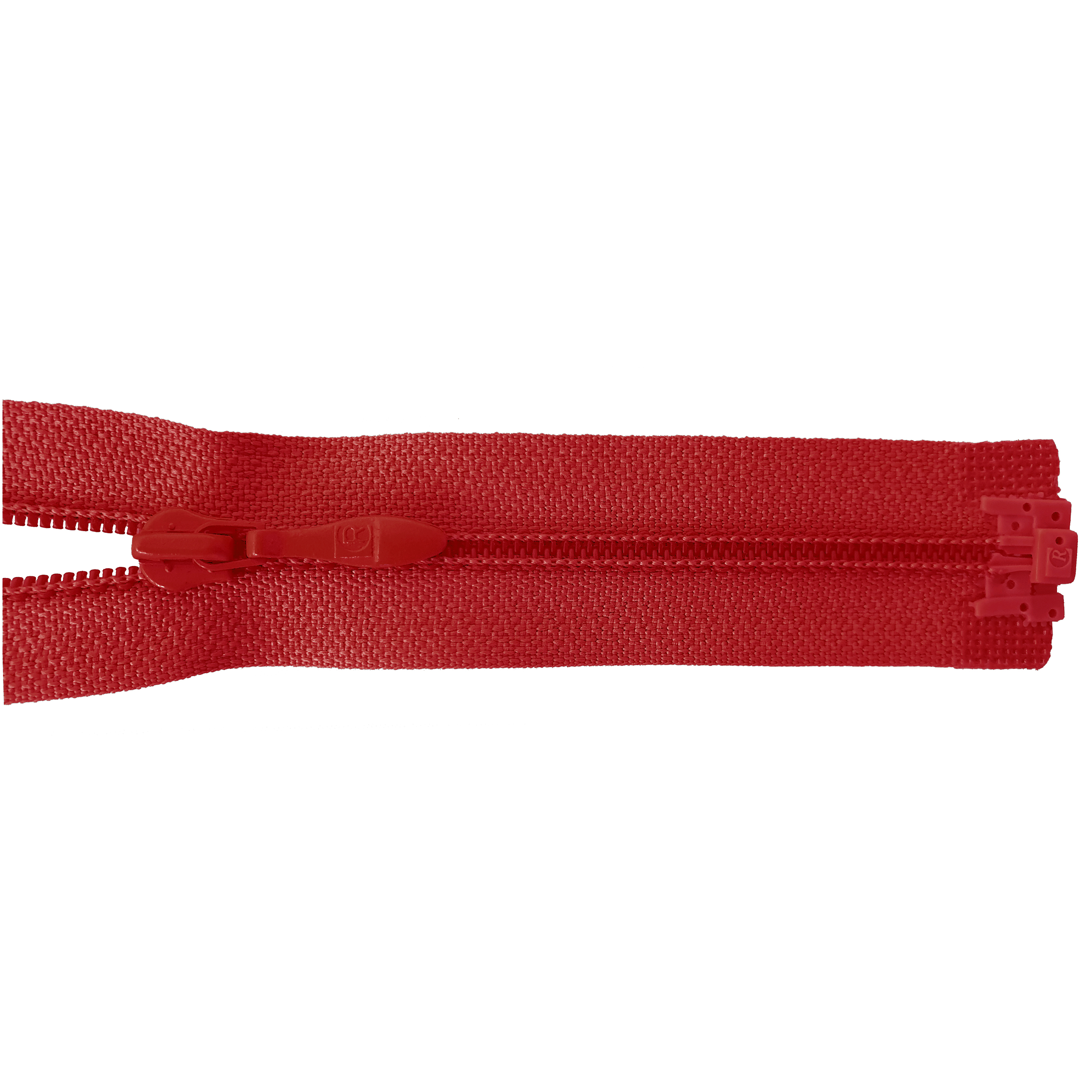 zipper 60cm,divisible, PES spiral, fein, chili/red