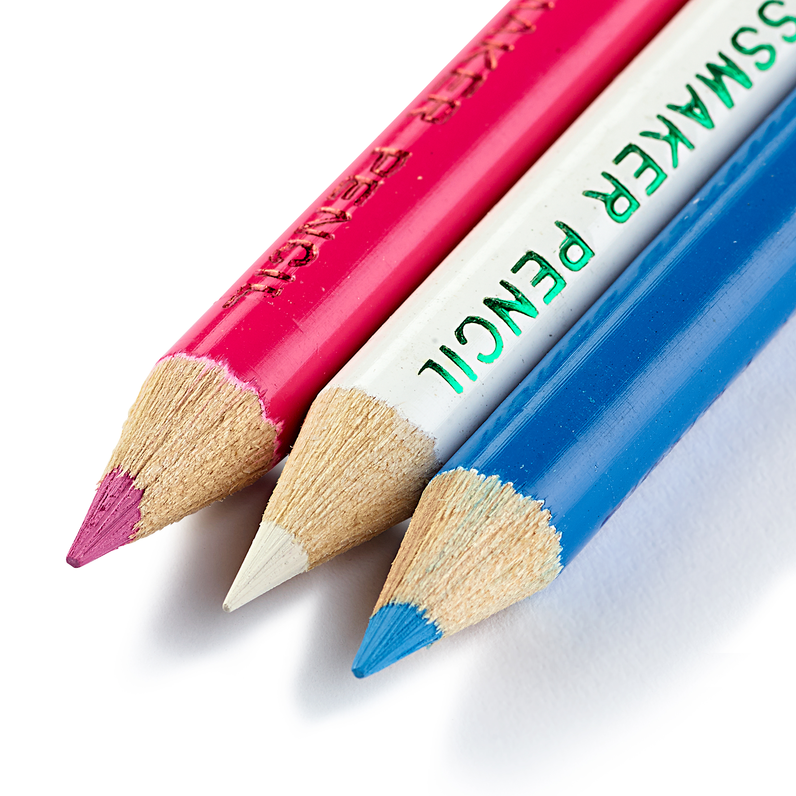 Chalk pencils + brush white/pink/blue, 4 St