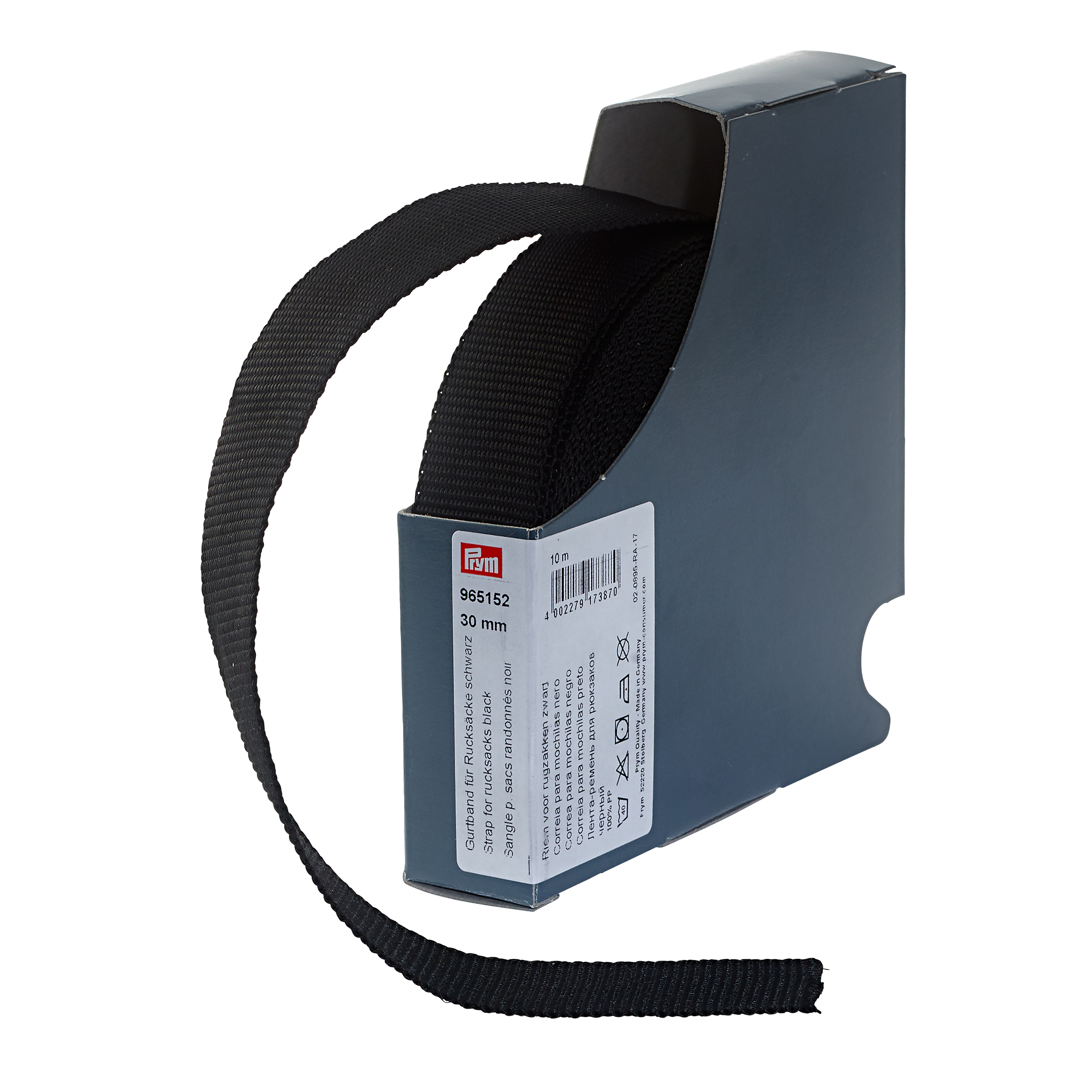 Gurtband für Rucksäcke 30 mm schwarz, Meterware